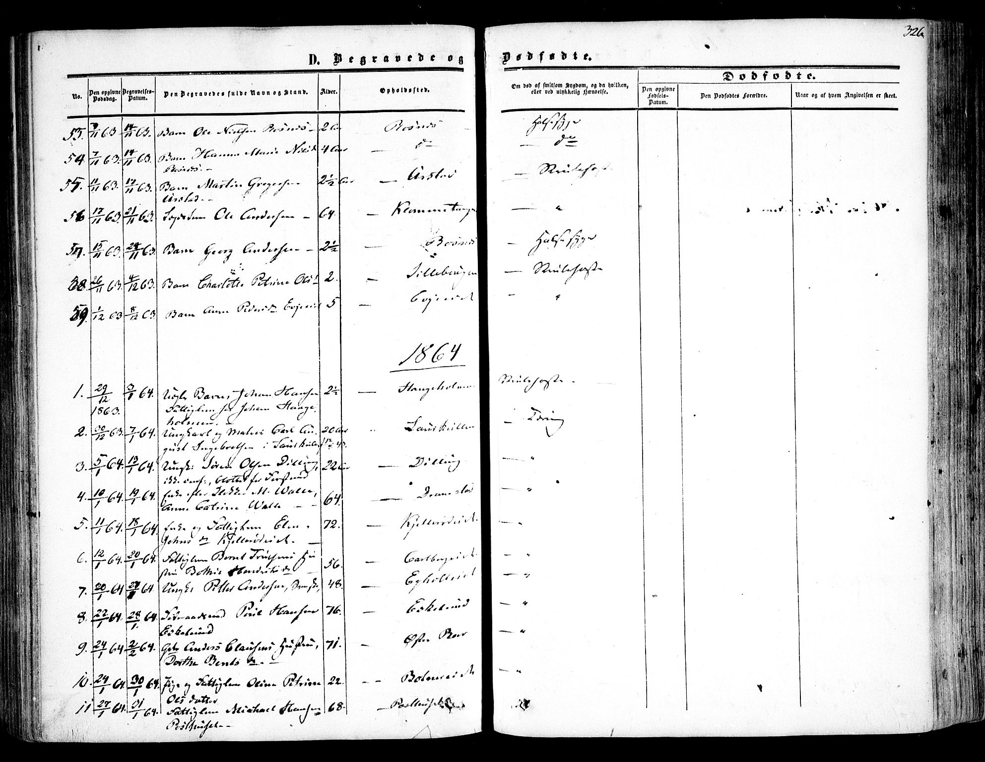 Rygge prestekontor Kirkebøker, SAO/A-10084b/F/Fa/L0005: Parish register (official) no. 5, 1852-1871, p. 326