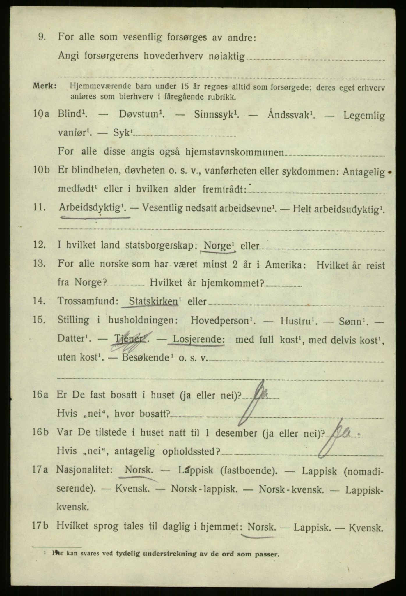 SATØ, 1920 census for Harstad, 1920, p. 5153