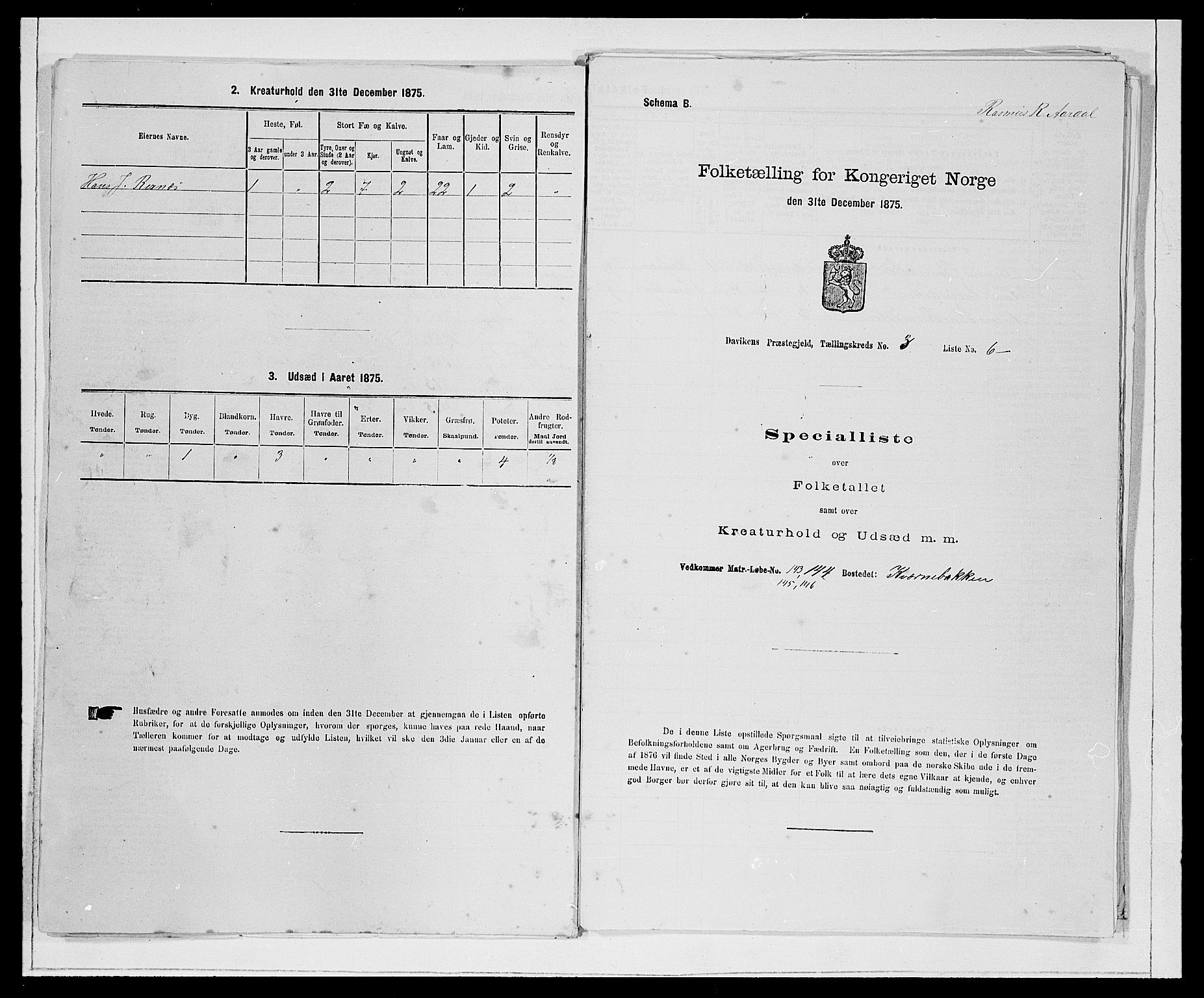 SAB, 1875 Census for 1442P Davik, 1875, p. 310