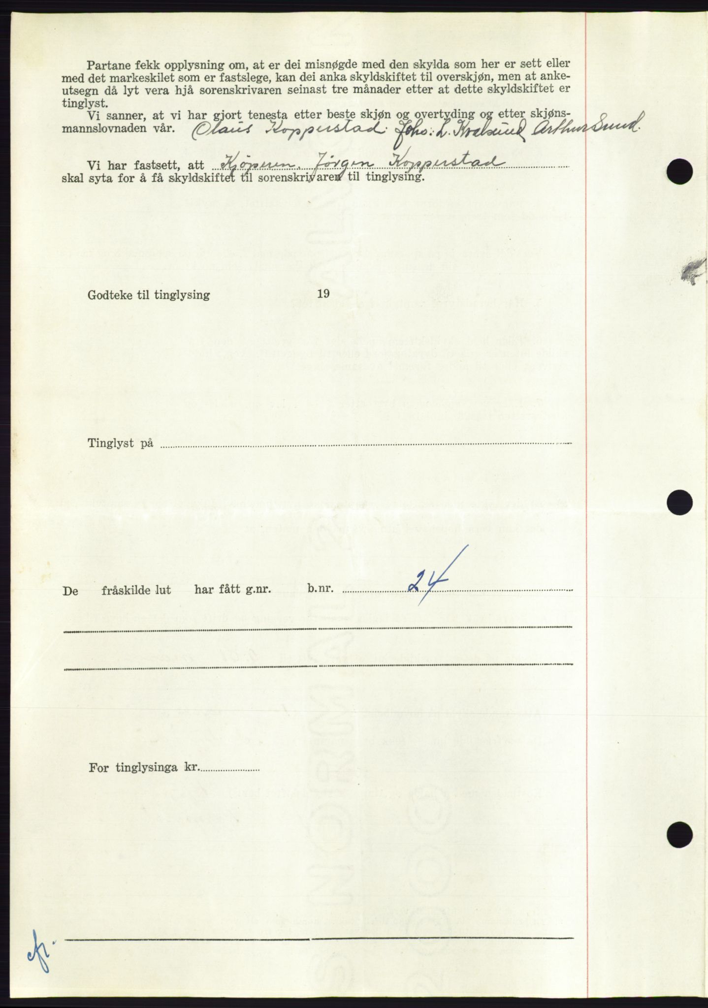 Søre Sunnmøre sorenskriveri, AV/SAT-A-4122/1/2/2C/L0094: Mortgage book no. 20A, 1953-1953, Diary no: : 1089/1953