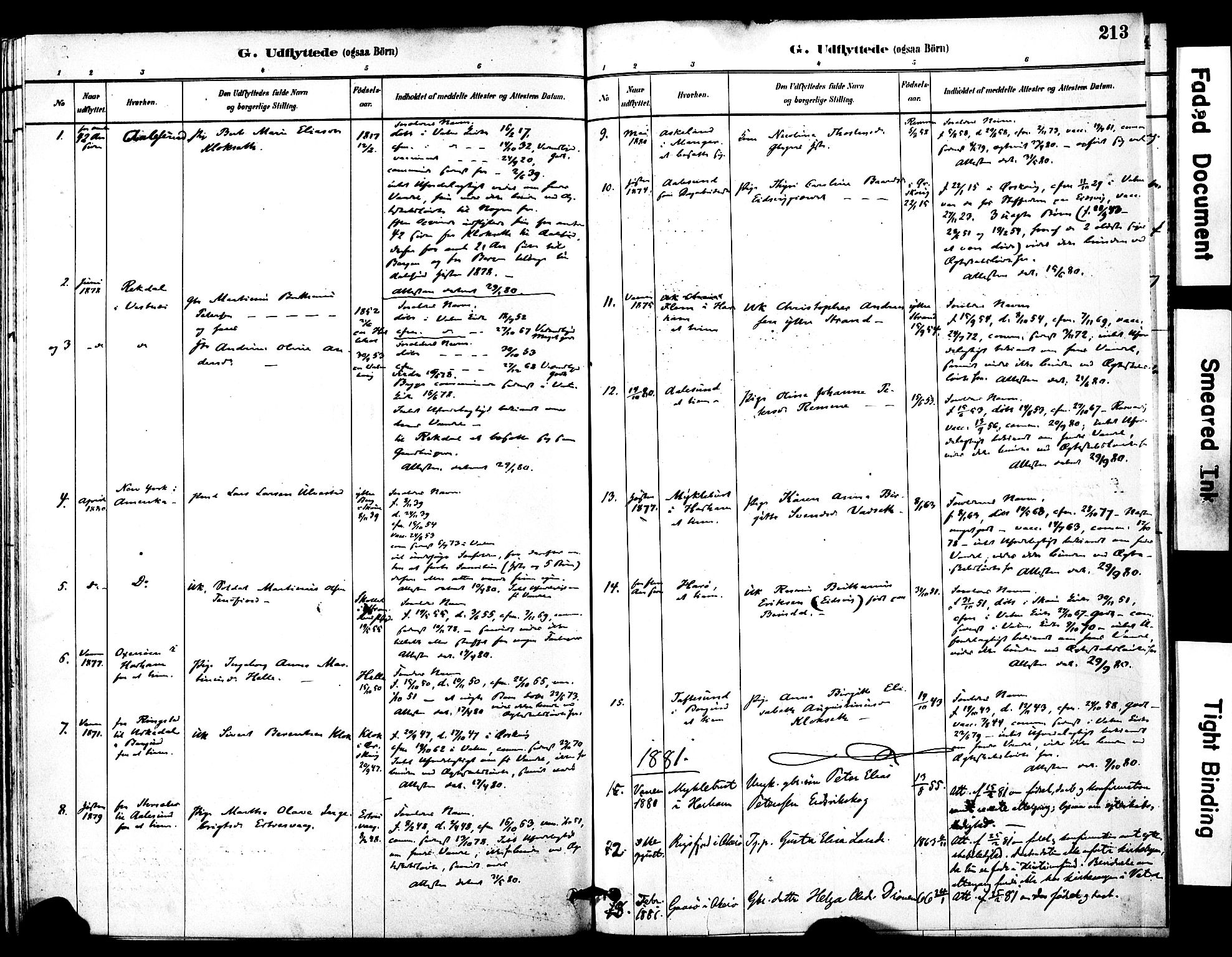 Ministerialprotokoller, klokkerbøker og fødselsregistre - Møre og Romsdal, SAT/A-1454/525/L0374: Parish register (official) no. 525A04, 1880-1899, p. 213