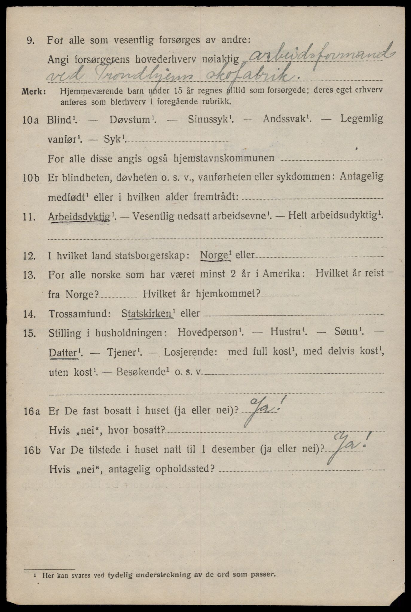 SAT, 1920 census for Trondheim, 1920, p. 73501