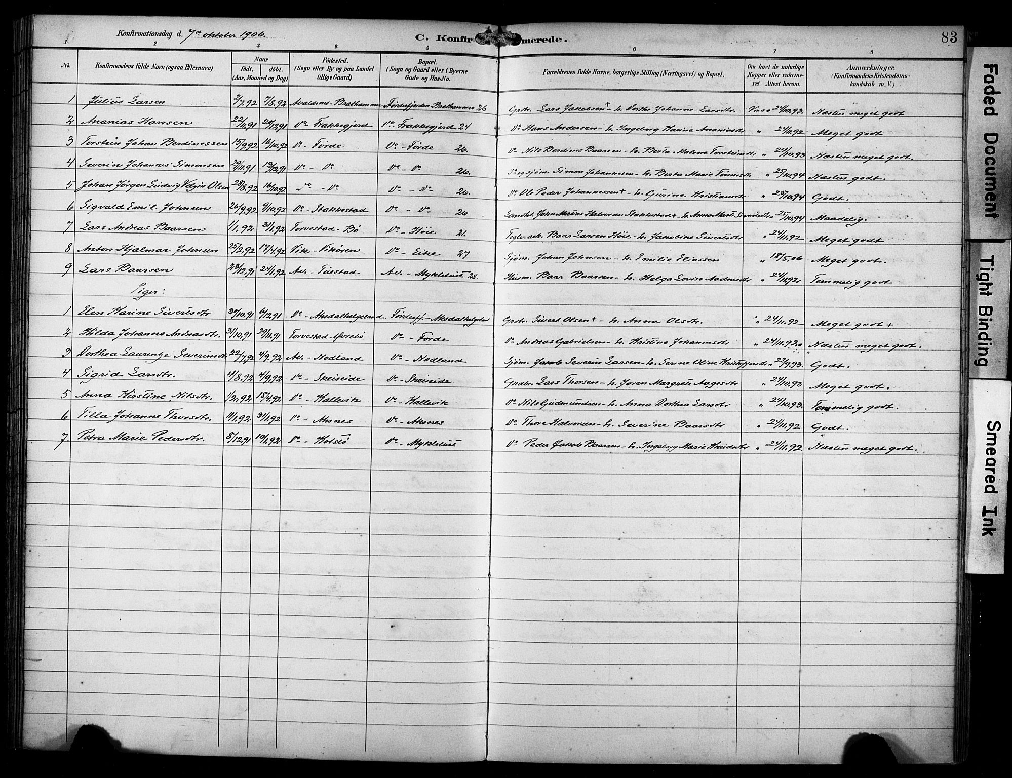 Avaldsnes sokneprestkontor, SAST/A -101851/H/Ha/Haa/L0016: Parish register (official) no. A 16, 1893-1918, p. 83