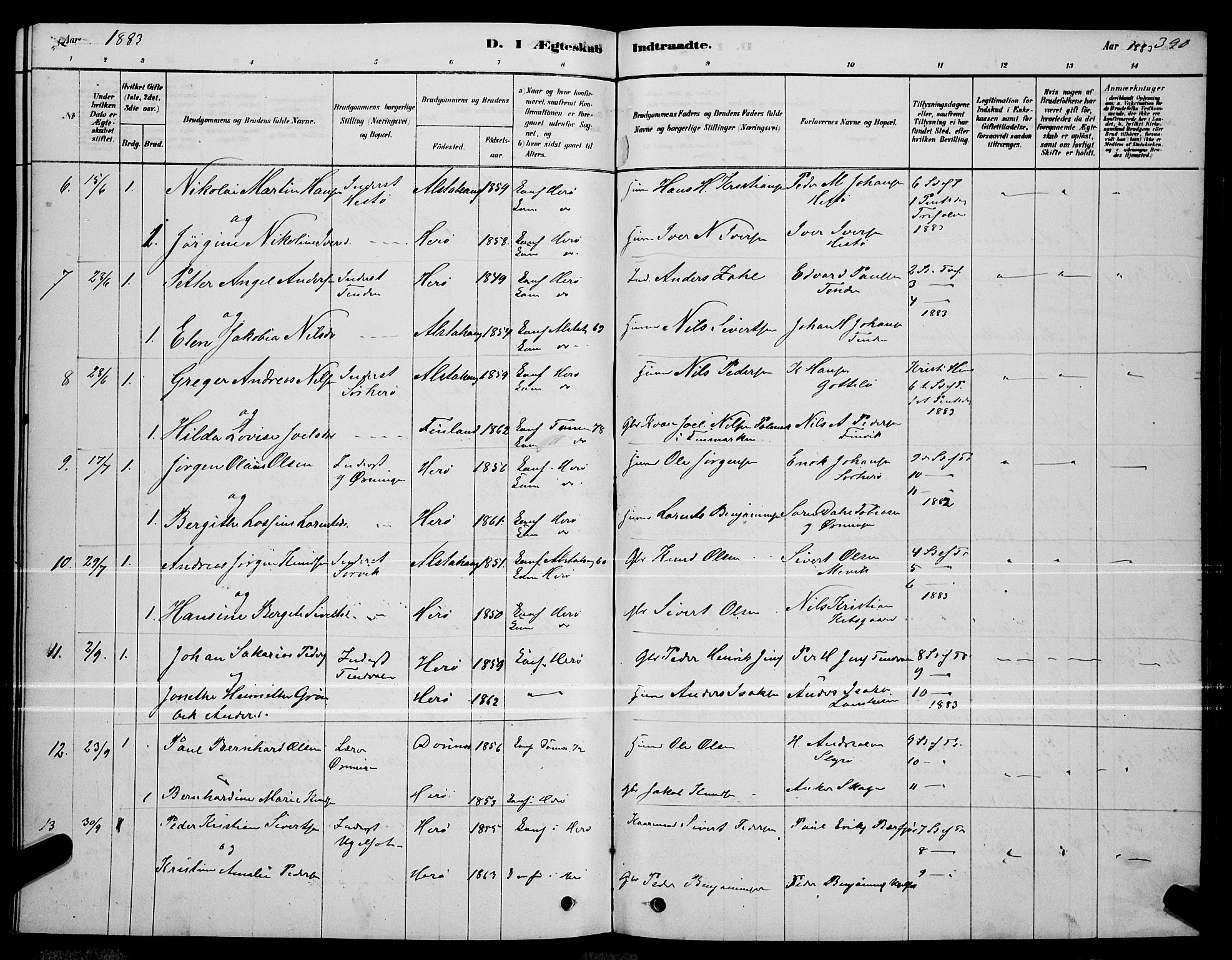 Ministerialprotokoller, klokkerbøker og fødselsregistre - Nordland, SAT/A-1459/834/L0513: Parish register (copy) no. 834C04, 1877-1892, p. 390