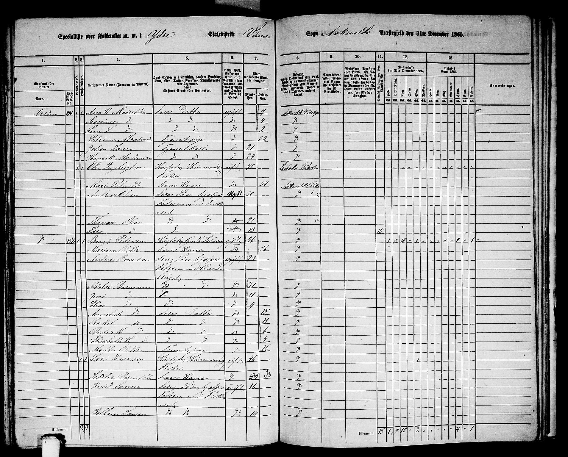 RA, 1865 census for Askvoll, 1865, p. 124