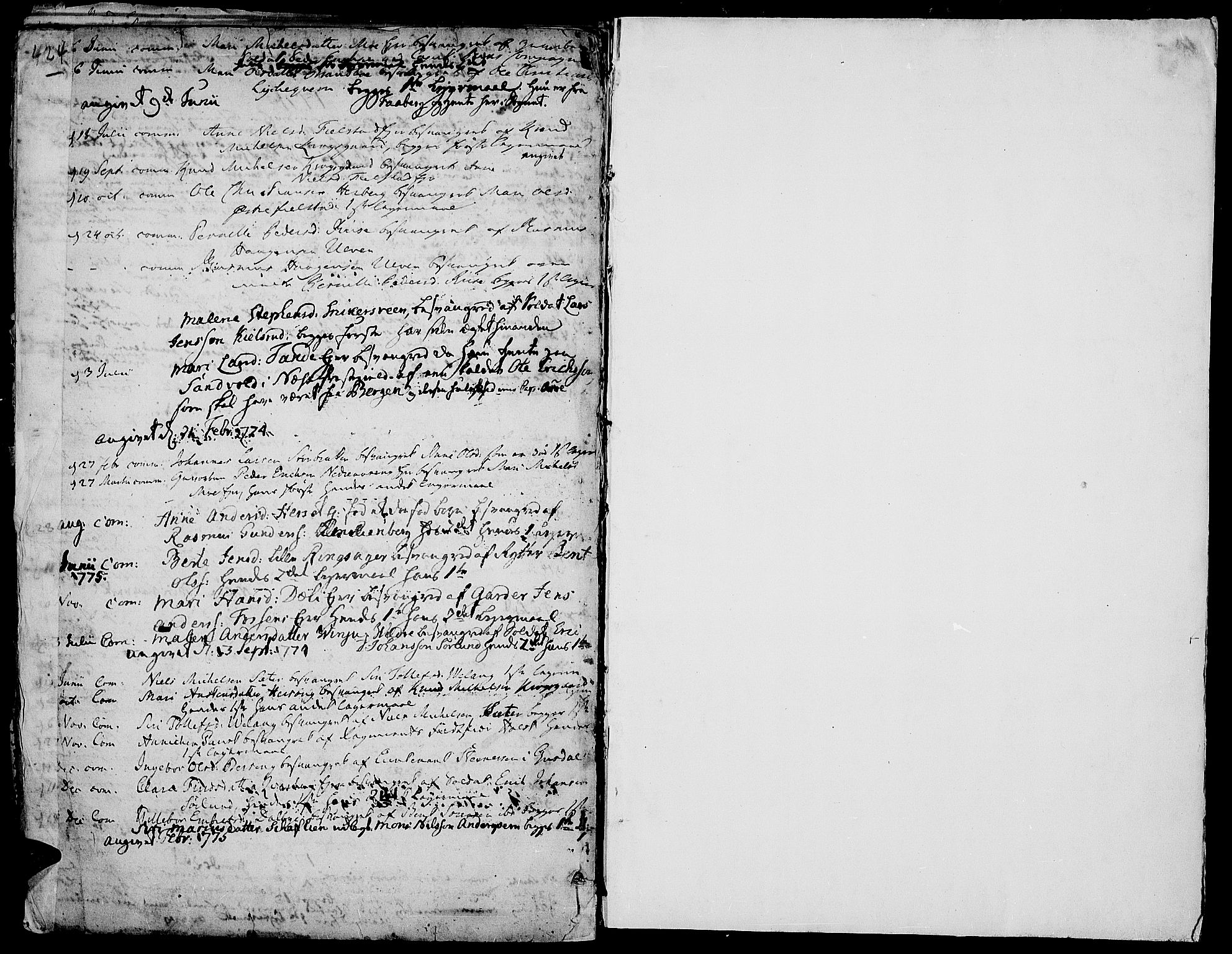 Ringsaker prestekontor, SAH/PREST-014/K/Ka/L0002: Parish register (official) no. 2, 1747-1774, p. 424-425