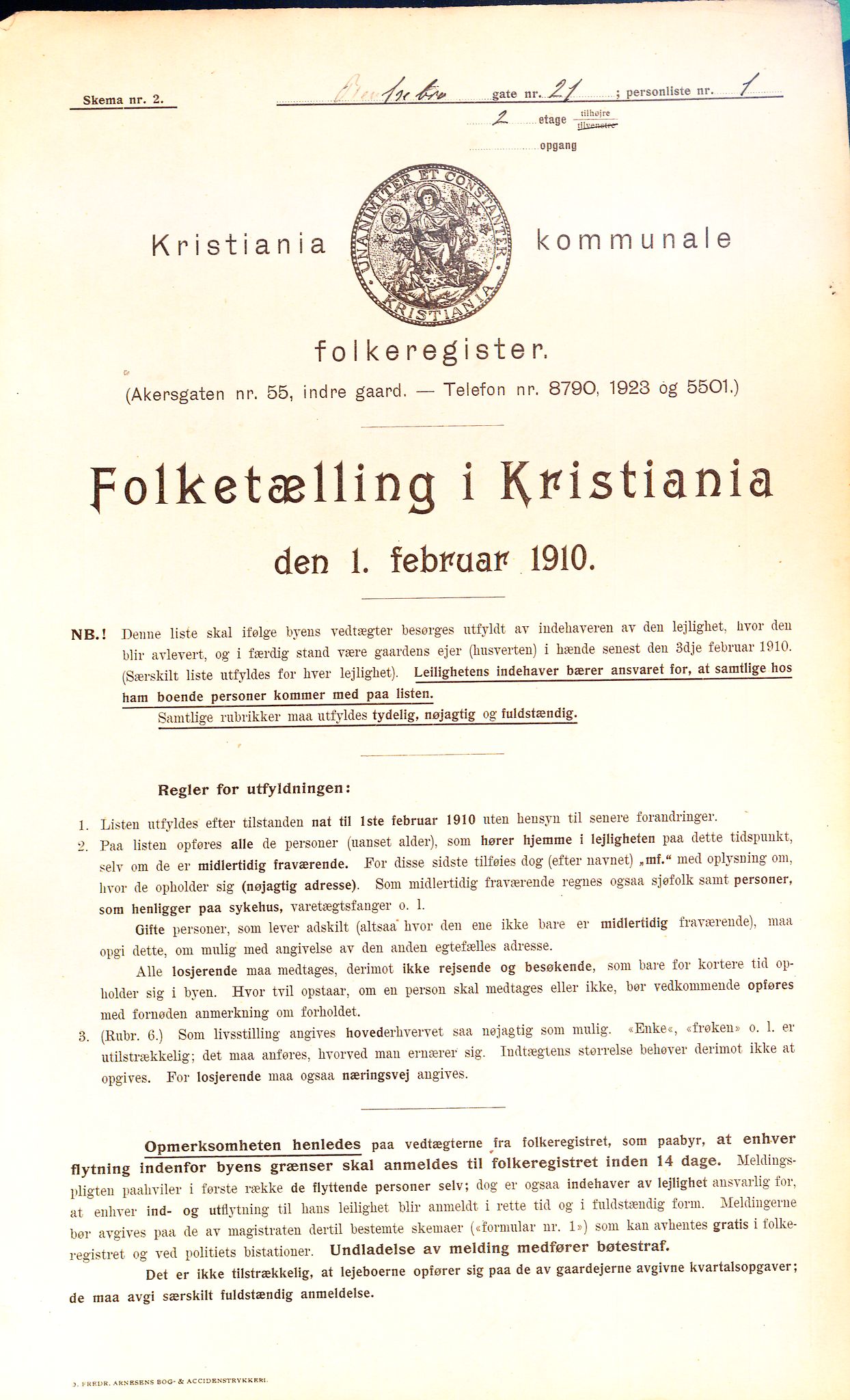 OBA, Municipal Census 1910 for Kristiania, 1910, p. 3338