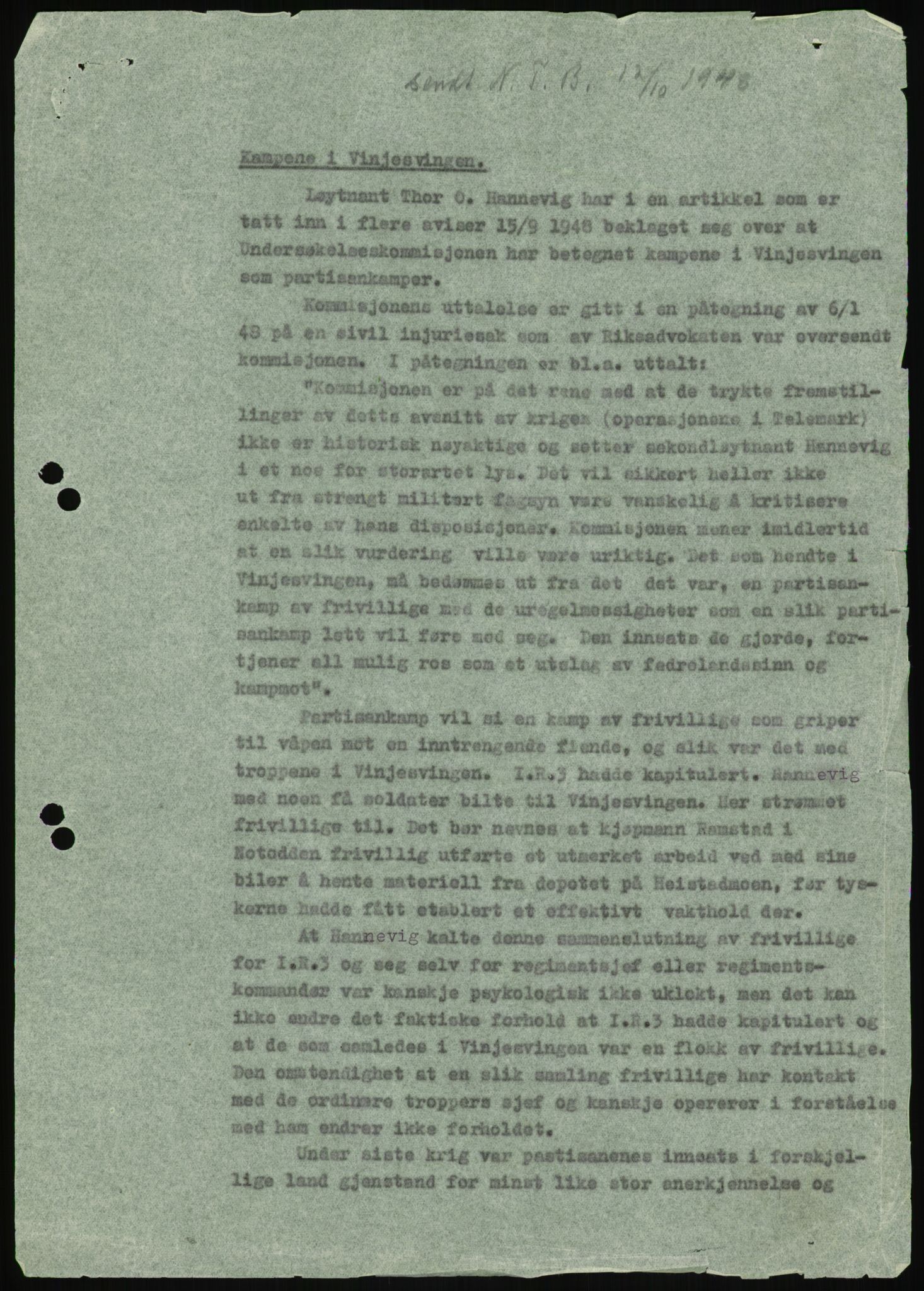 Forsvaret, Forsvarets krigshistoriske avdeling, AV/RA-RAFA-2017/Y/Yb/L0056: II-C-11-136-139  -  1. Divisjon, 1940-1957, p. 1048