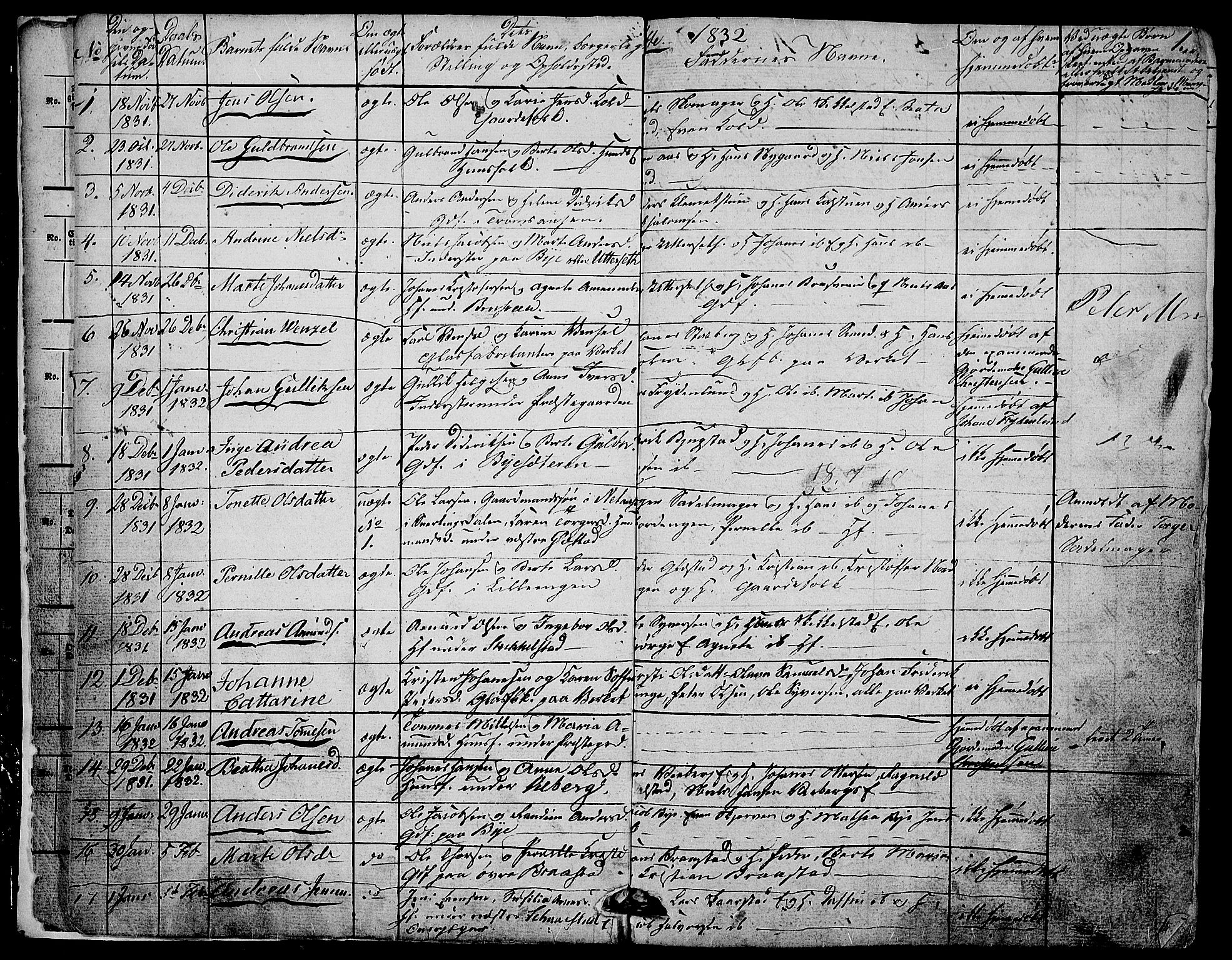 Vardal prestekontor, SAH/PREST-100/H/Ha/Hab/L0004: Parish register (copy) no. 4, 1831-1853, p. 1