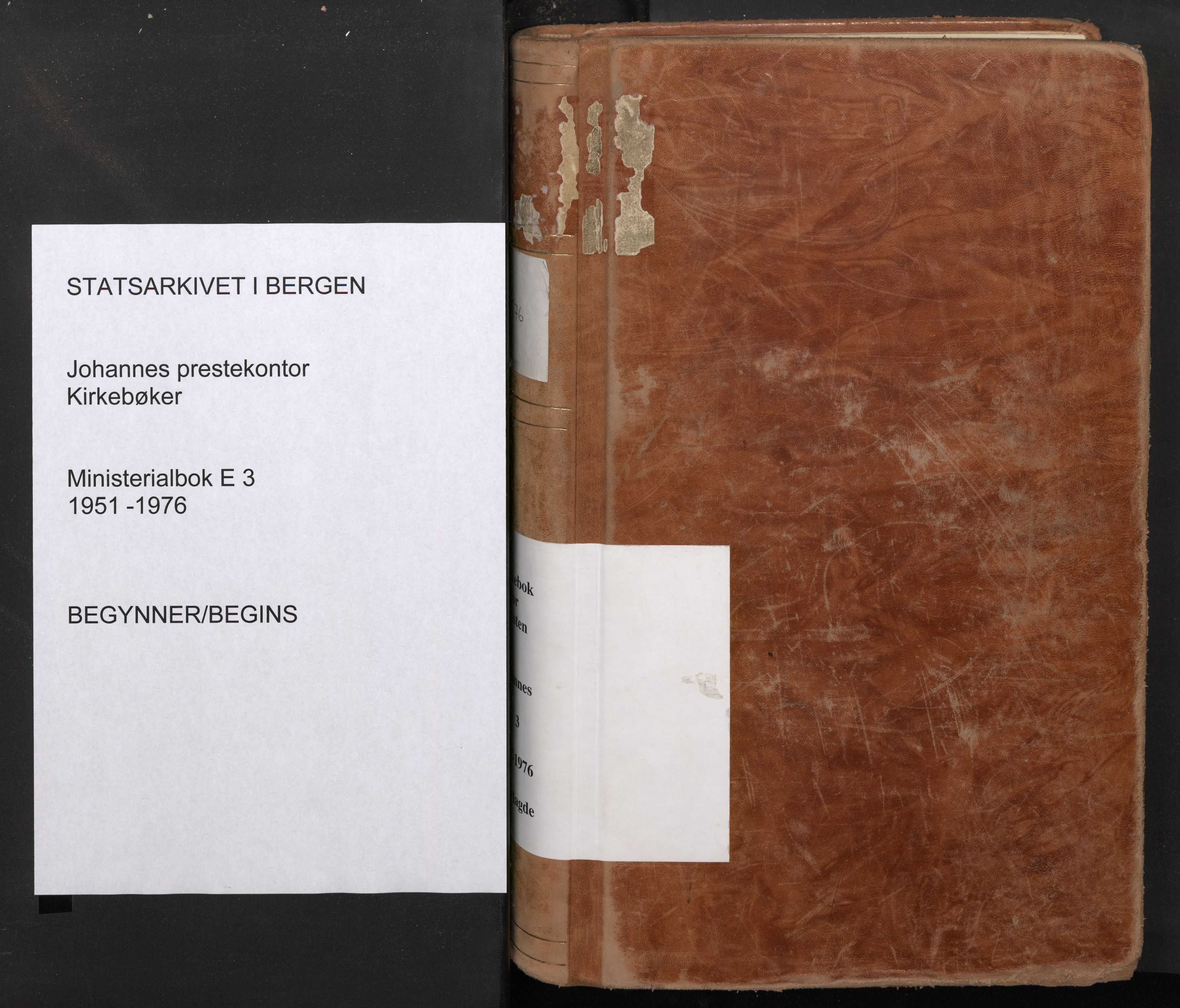 Johanneskirken sokneprestembete, SAB/A-76001/H/Haa/L0021: Parish register (official) no. E 3, 1951-1976