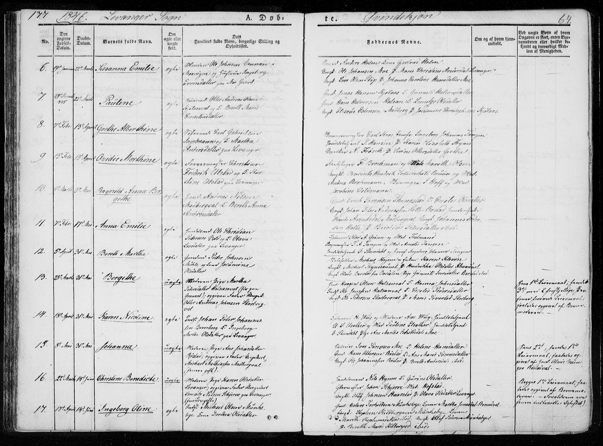 Ministerialprotokoller, klokkerbøker og fødselsregistre - Nord-Trøndelag, SAT/A-1458/720/L0183: Parish register (official) no. 720A01, 1836-1855, p. 64