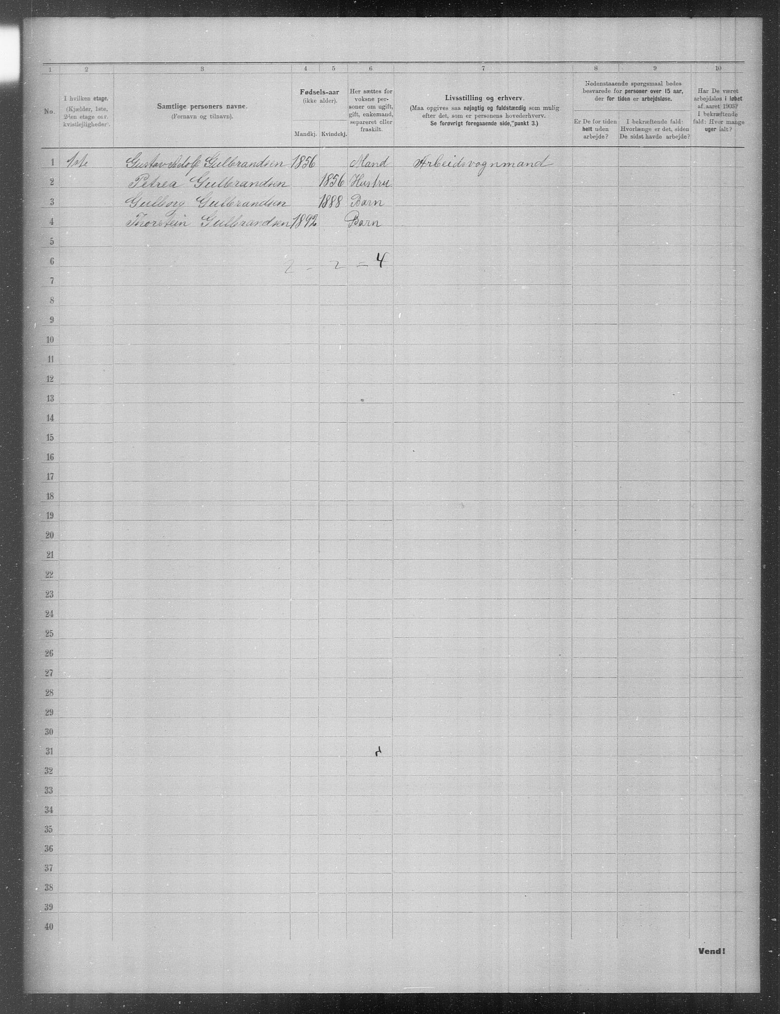 OBA, Municipal Census 1903 for Kristiania, 1903, p. 13537