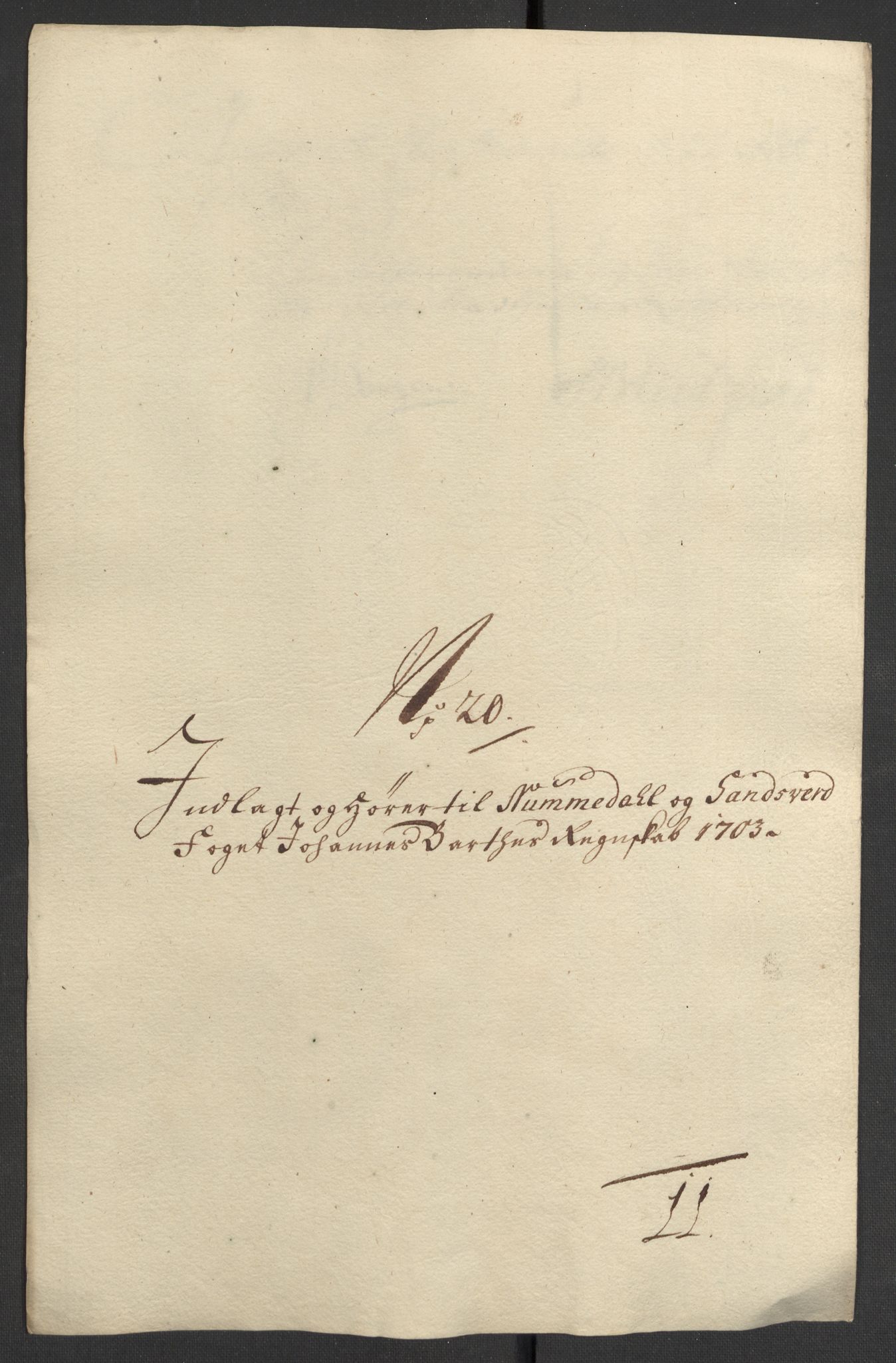 Rentekammeret inntil 1814, Reviderte regnskaper, Fogderegnskap, RA/EA-4092/R24/L1581: Fogderegnskap Numedal og Sandsvær, 1703, p. 243