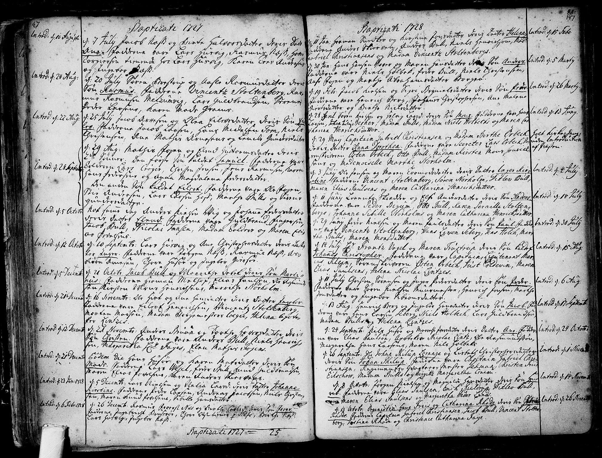 Tønsberg kirkebøker, AV/SAKO-A-330/F/Fa/L0001: Parish register (official) no. I 1, 1688-1760, p. 146-147