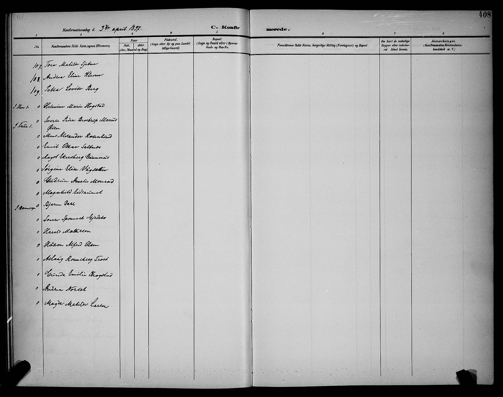 Ministerialprotokoller, klokkerbøker og fødselsregistre - Sør-Trøndelag, AV/SAT-A-1456/604/L0225: Parish register (copy) no. 604C08, 1895-1899, p. 408