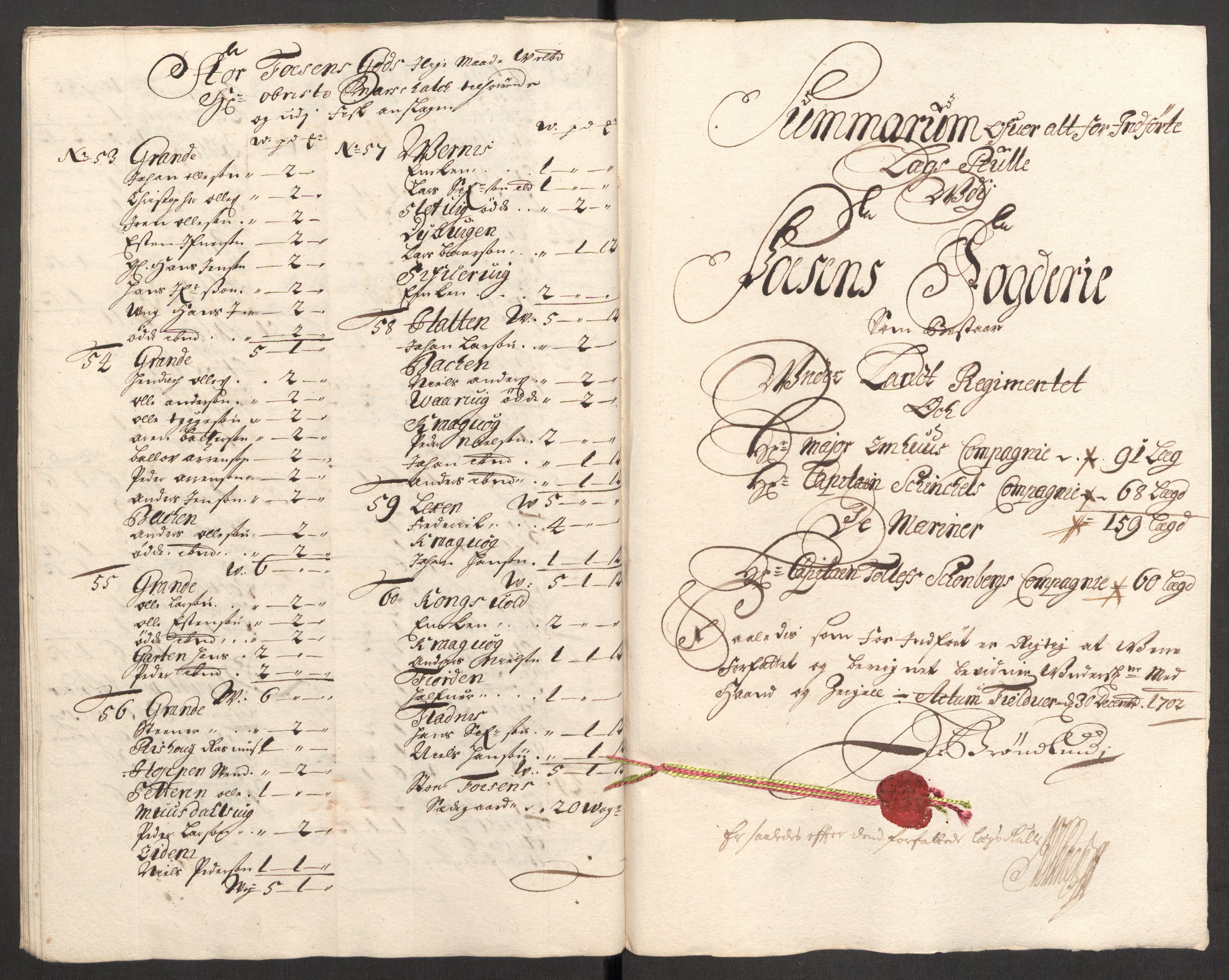 Rentekammeret inntil 1814, Reviderte regnskaper, Fogderegnskap, RA/EA-4092/R57/L3855: Fogderegnskap Fosen, 1702-1703, p. 134