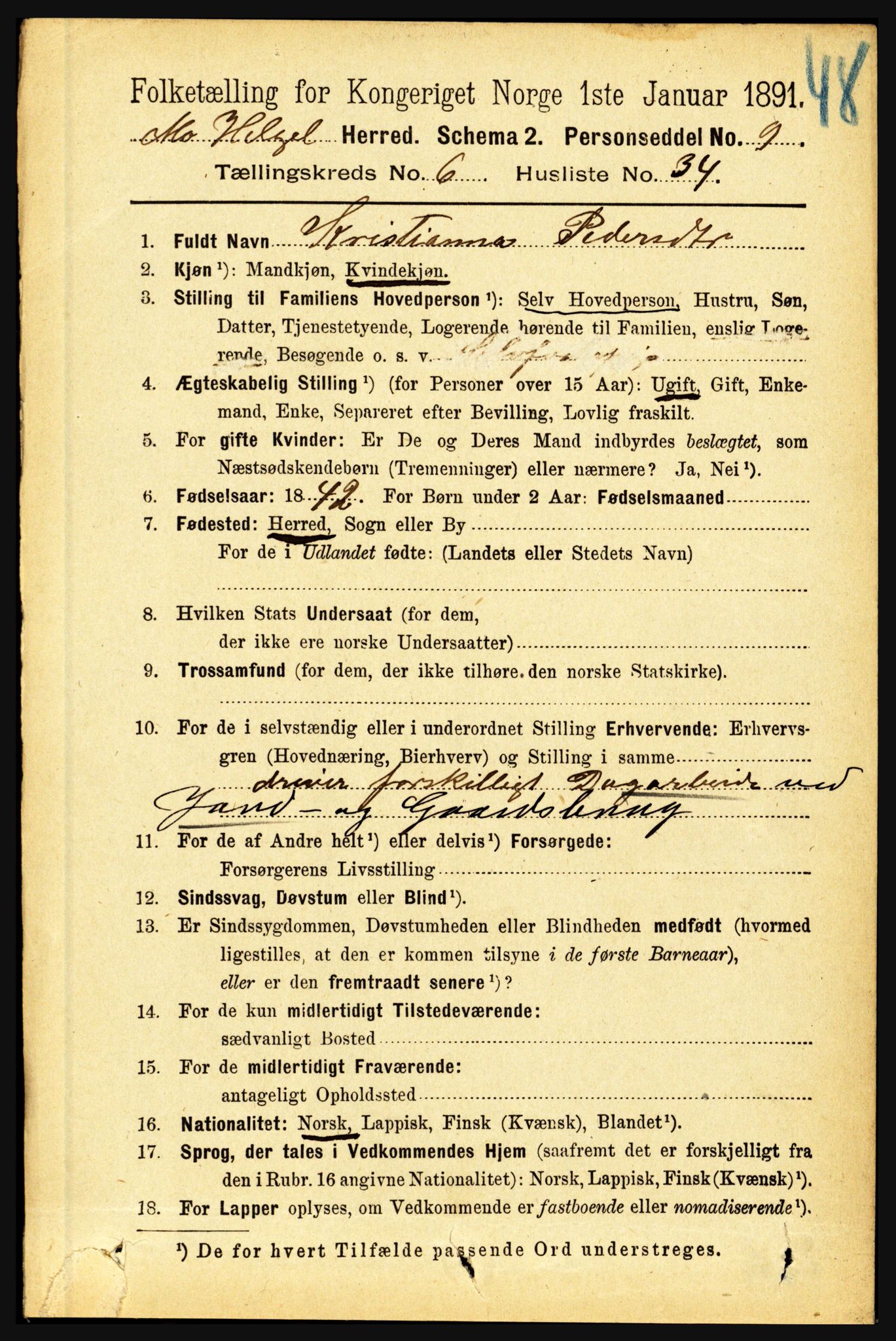 RA, 1891 census for 1833 Mo, 1891, p. 2509