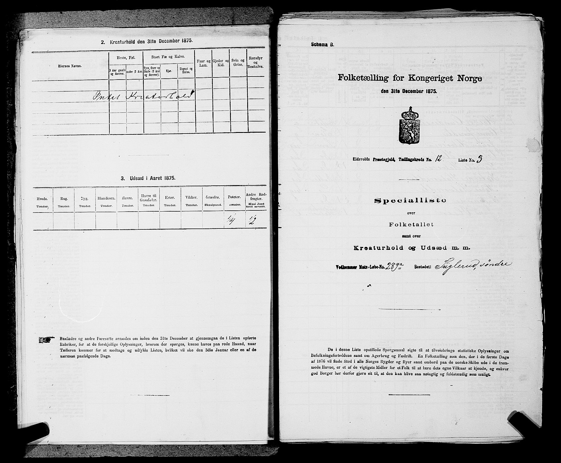 RA, 1875 census for 0237P Eidsvoll, 1875, p. 1853