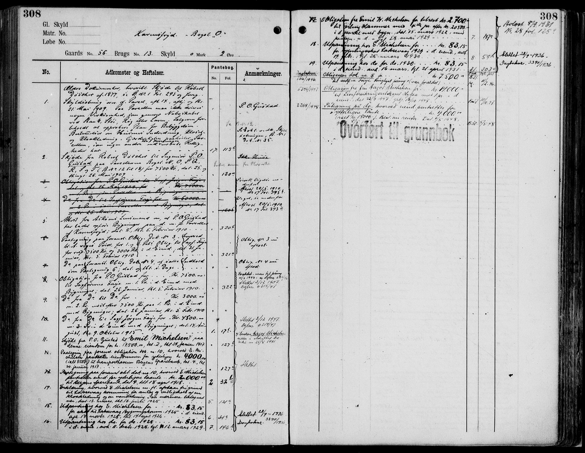 Midhordland sorenskriveri, AV/SAB-A-3001/1/G/Ga/Gab/L0114: Mortgage register no. II.A.b.114, p. 307