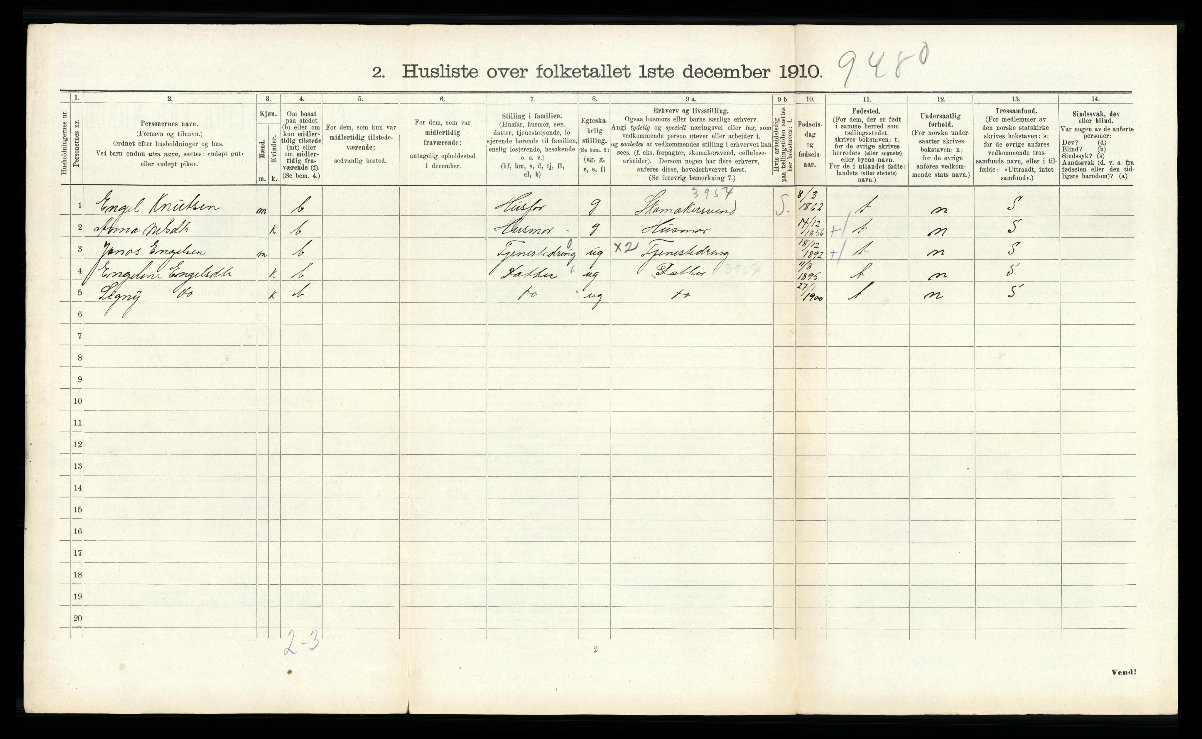 RA, 1910 census for Os, 1910, p. 705