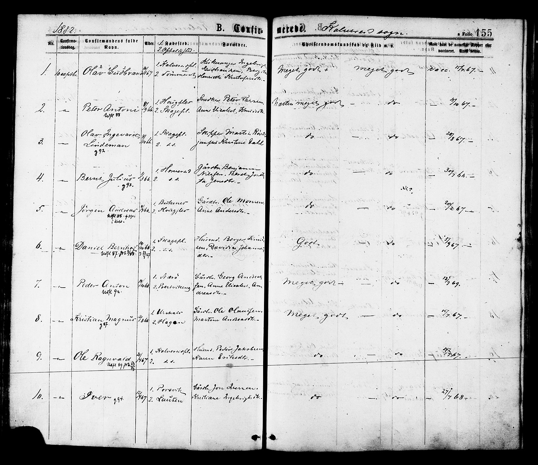 Ministerialprotokoller, klokkerbøker og fødselsregistre - Nord-Trøndelag, SAT/A-1458/780/L0642: Parish register (official) no. 780A07 /1, 1874-1885, p. 155