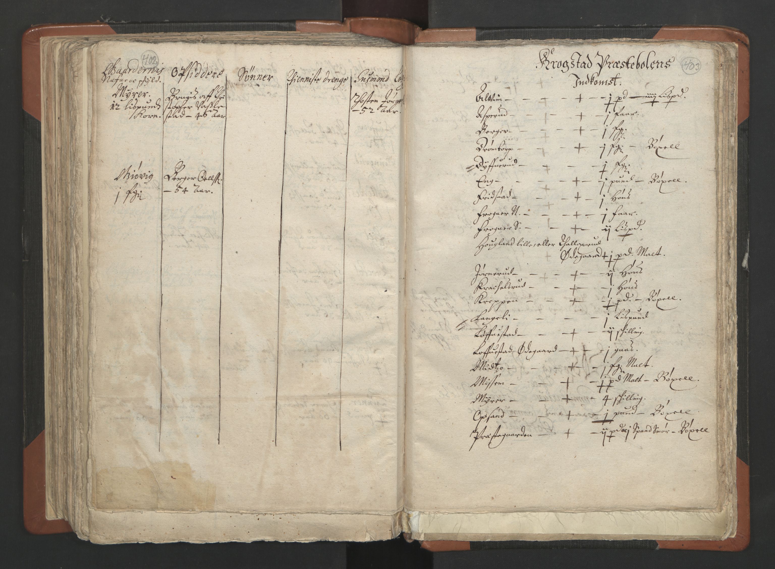RA, Vicar's Census 1664-1666, no. 2: Øvre Borgesyssel deanery, 1664-1666, p. 402-403