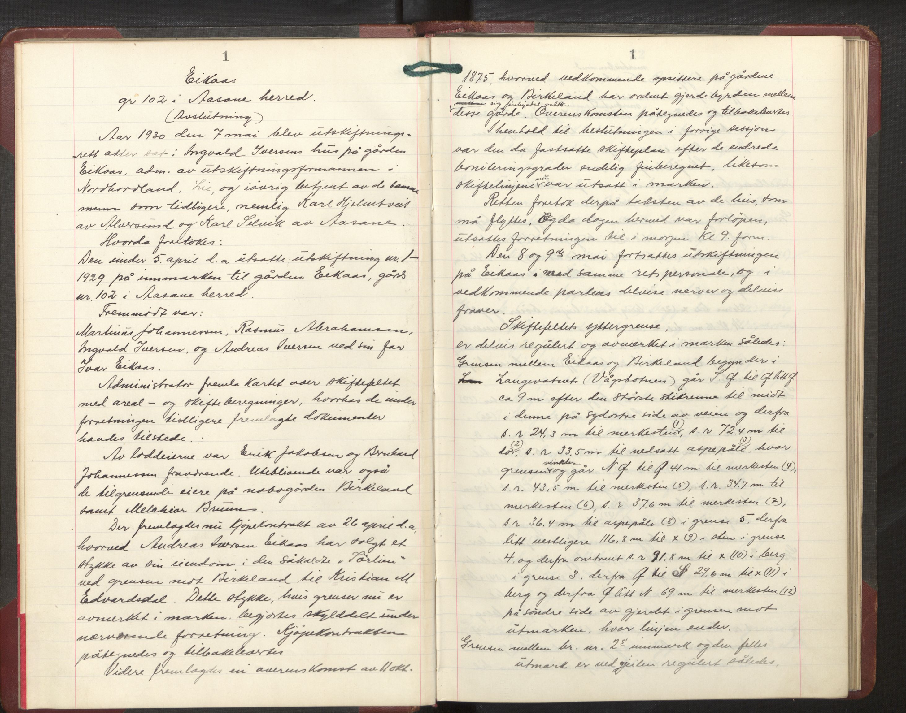 Hordaland jordskiftedøme - II Ytre Nordhordland jordskiftedistrikt, AV/SAB-A-6901/A/Aa/L0038: Forhandlingsprotokoll, 1937-1944, p. 1