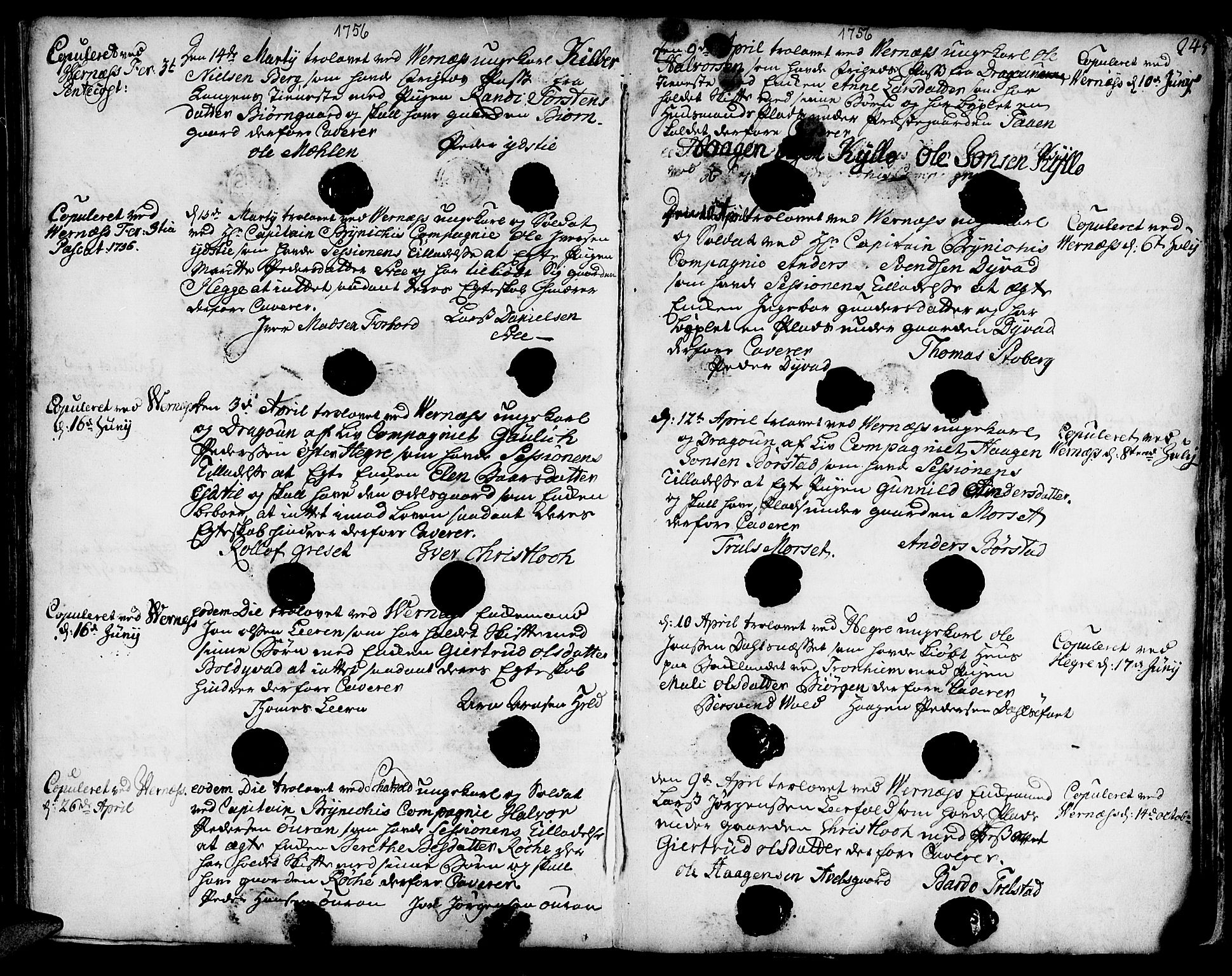 Ministerialprotokoller, klokkerbøker og fødselsregistre - Nord-Trøndelag, SAT/A-1458/709/L0056: Parish register (official) no. 709A04, 1740-1756, p. 245
