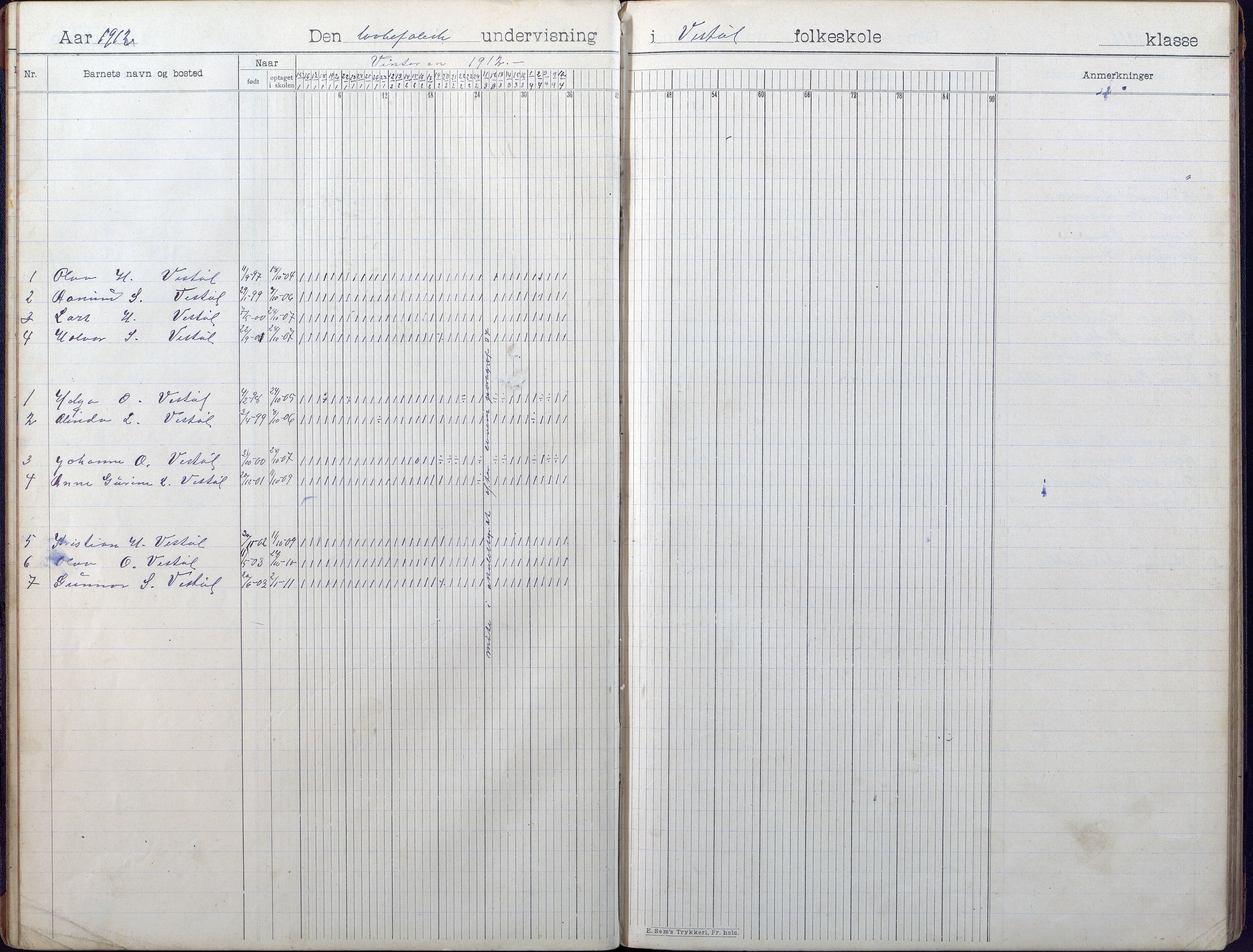 Gjerstad Kommune, Vestøl-Ljaadal-Trydal-Løite, AAKS/KA0911-550e/F01/L0002: Dagbok Vestøl skole, 1902-1926