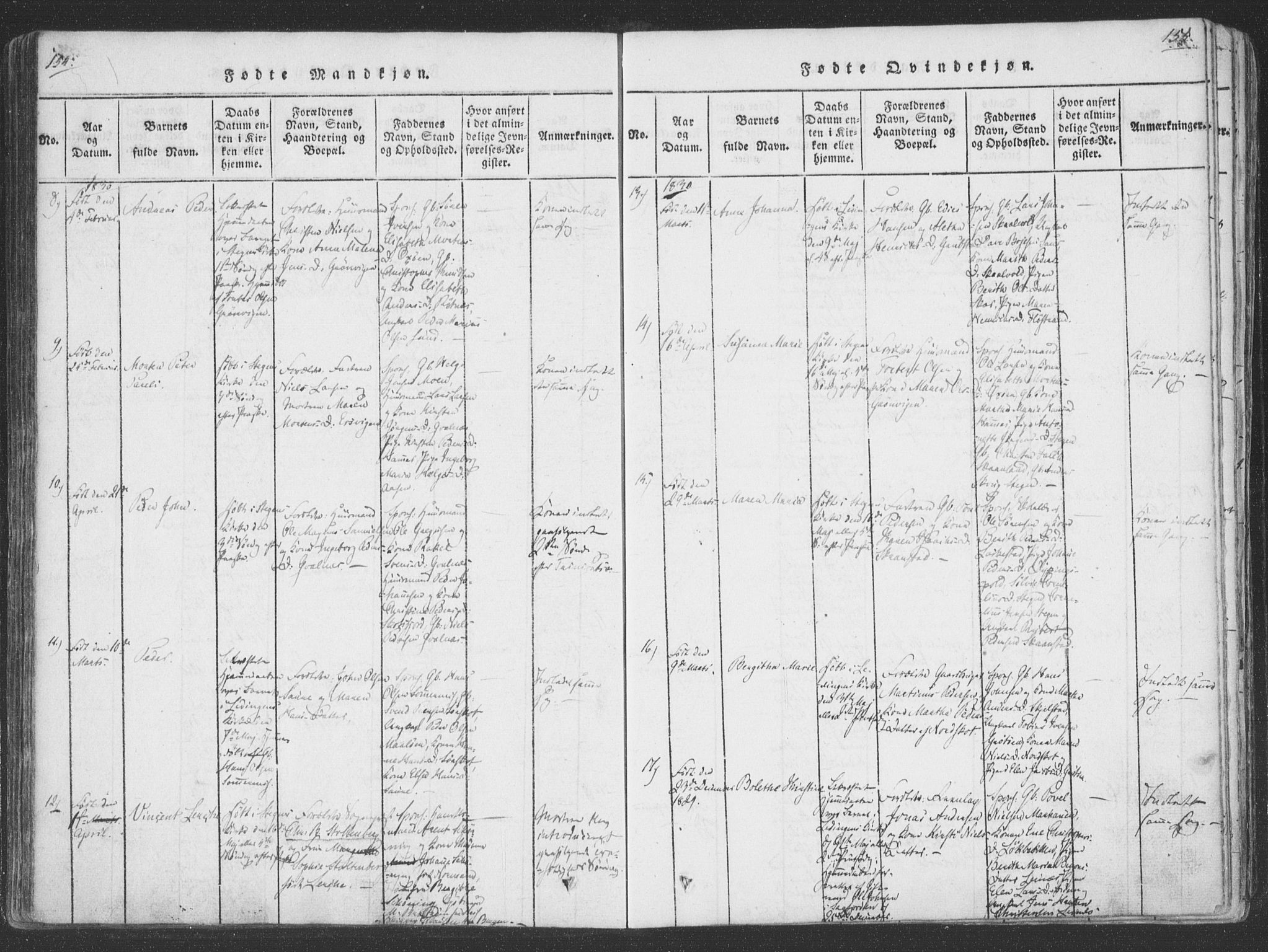 Ministerialprotokoller, klokkerbøker og fødselsregistre - Nordland, AV/SAT-A-1459/855/L0798: Parish register (official) no. 855A06, 1821-1835, p. 154-155