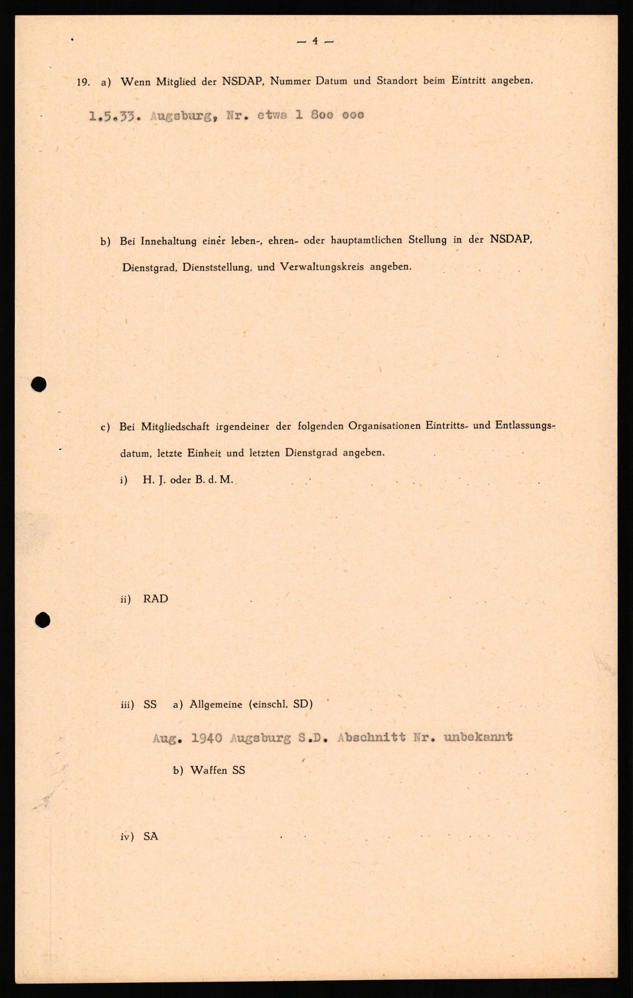 Forsvaret, Forsvarets overkommando II, AV/RA-RAFA-3915/D/Db/L0017: CI Questionaires. Tyske okkupasjonsstyrker i Norge. Tyskere., 1945-1946, p. 67