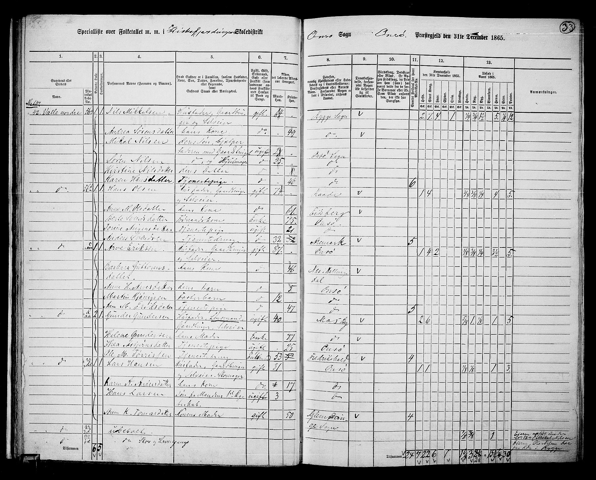 RA, 1865 census for Onsøy, 1865, p. 34