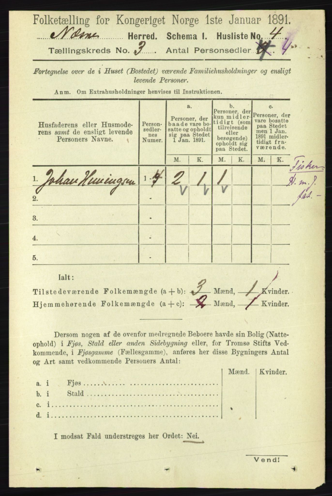 RA, 1891 census for 1828 Nesna, 1891, p. 1407