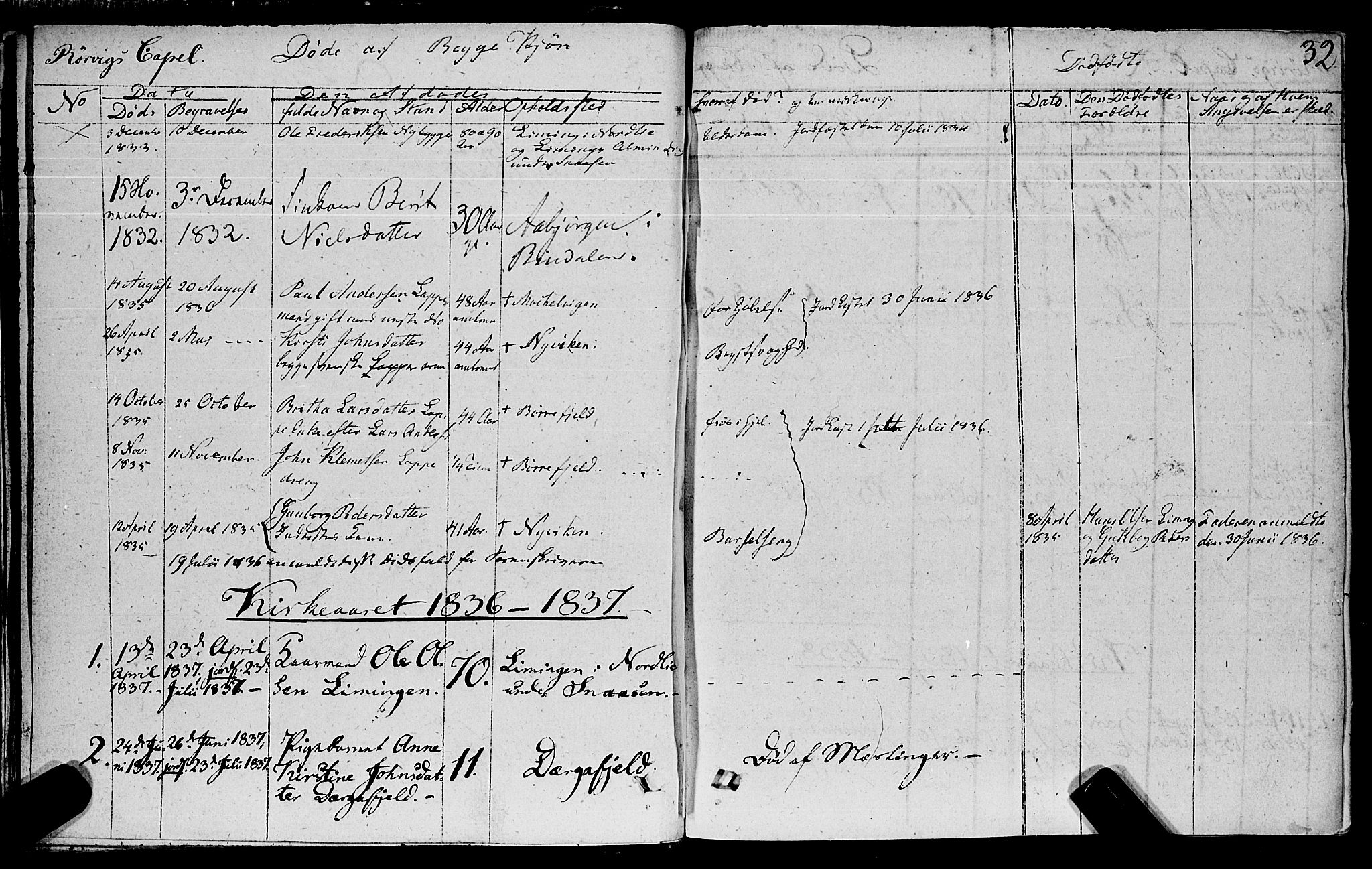 Ministerialprotokoller, klokkerbøker og fødselsregistre - Nord-Trøndelag, SAT/A-1458/762/L0538: Parish register (official) no. 762A02 /1, 1833-1879, p. 32