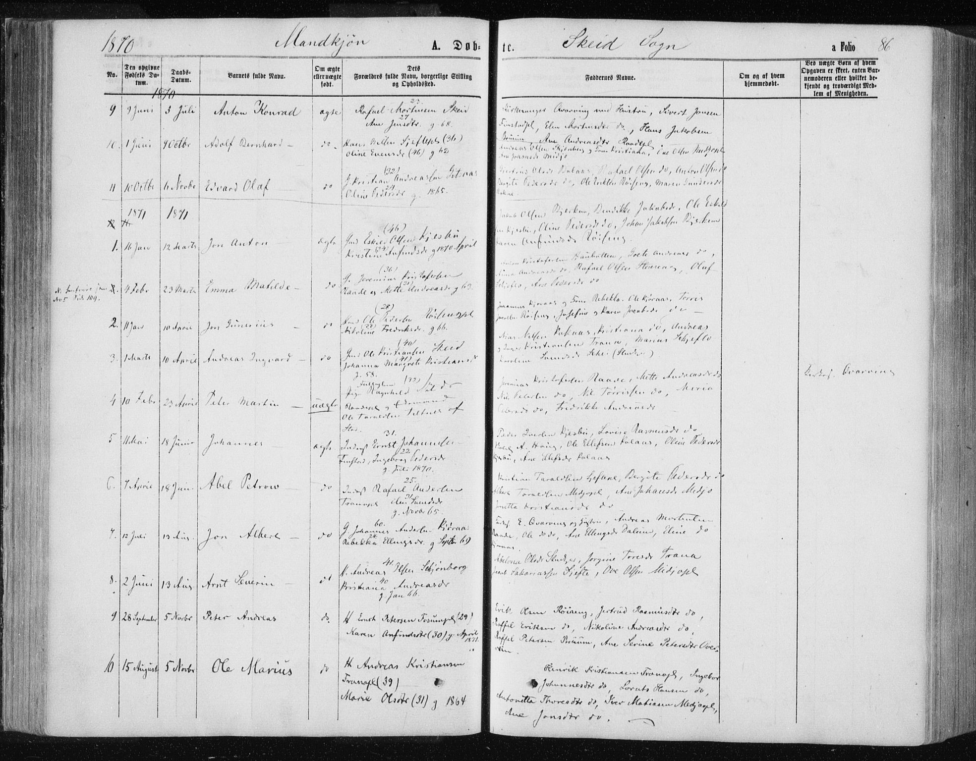 Ministerialprotokoller, klokkerbøker og fødselsregistre - Nord-Trøndelag, SAT/A-1458/735/L0345: Parish register (official) no. 735A08 /2, 1863-1872, p. 86