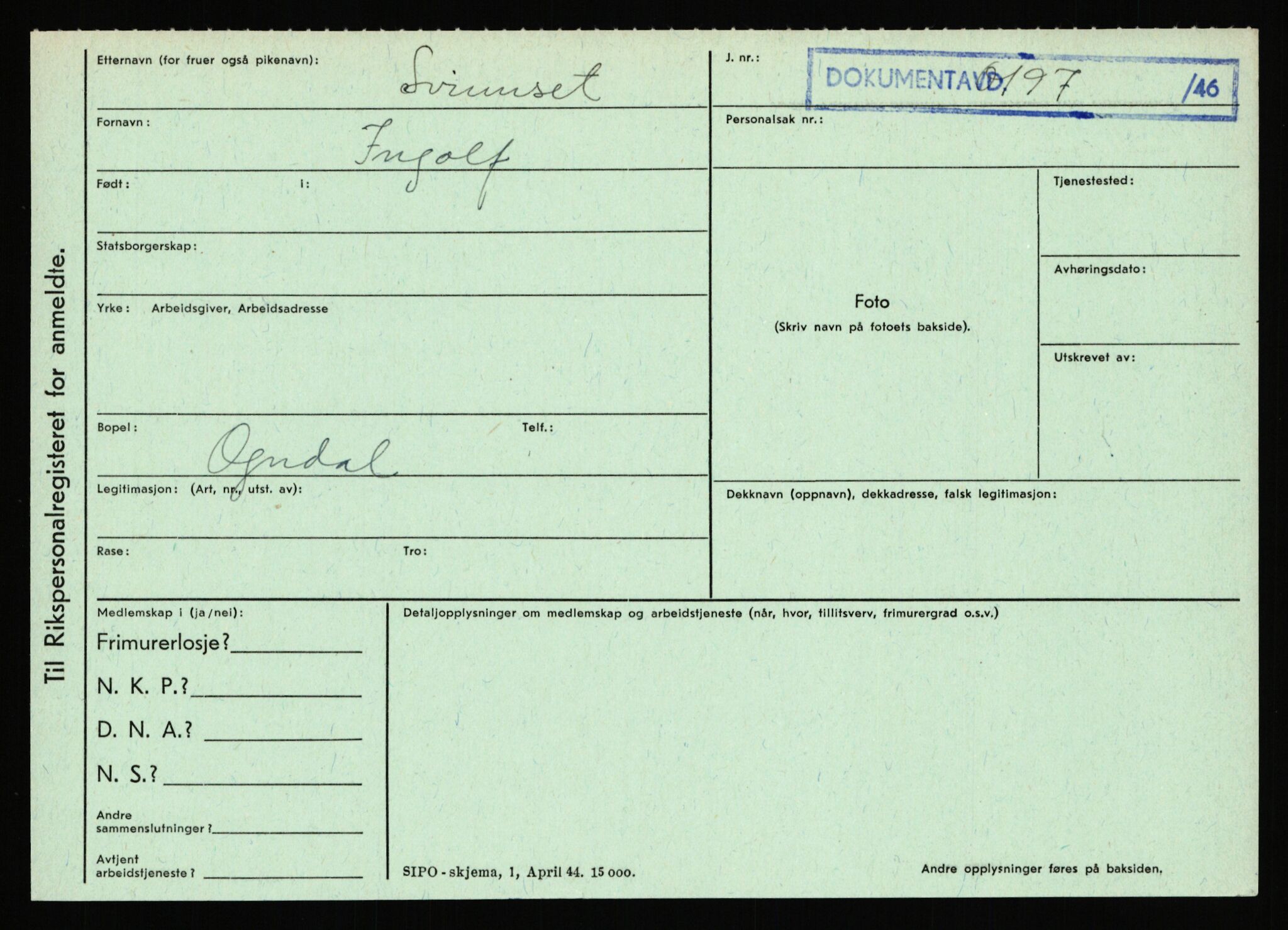 Statspolitiet - Hovedkontoret / Osloavdelingen, AV/RA-S-1329/C/Ca/L0015: Svea - Tøsse, 1943-1945, p. 605