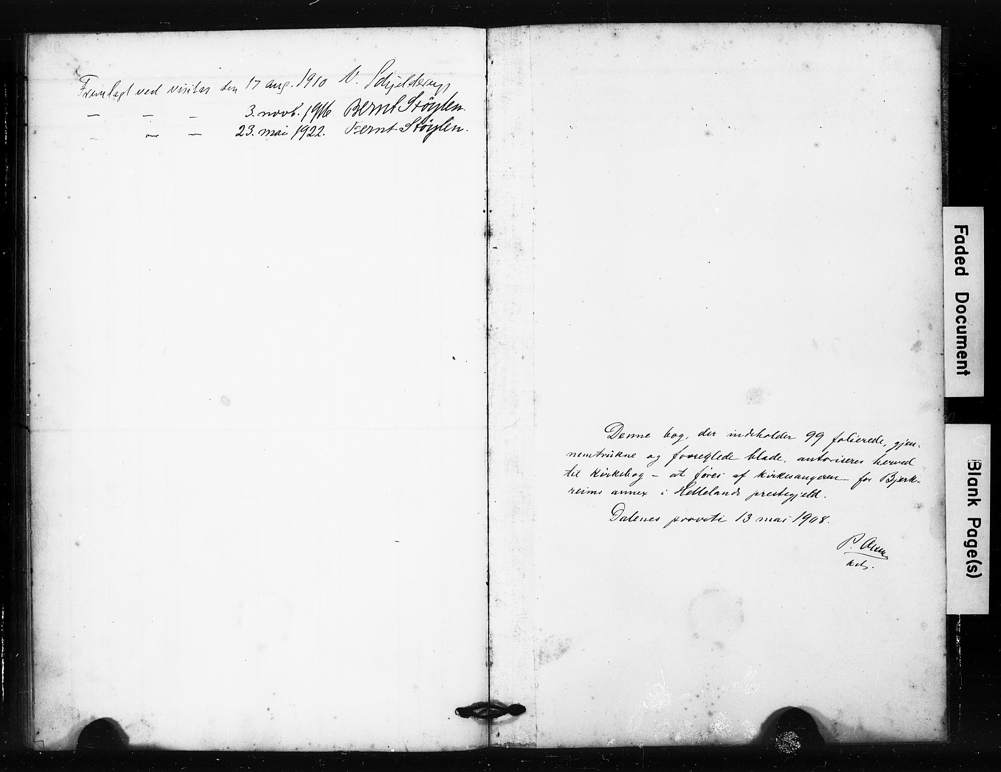 Helleland sokneprestkontor, SAST/A-101810: Parish register (copy) no. B 6, 1909-1923