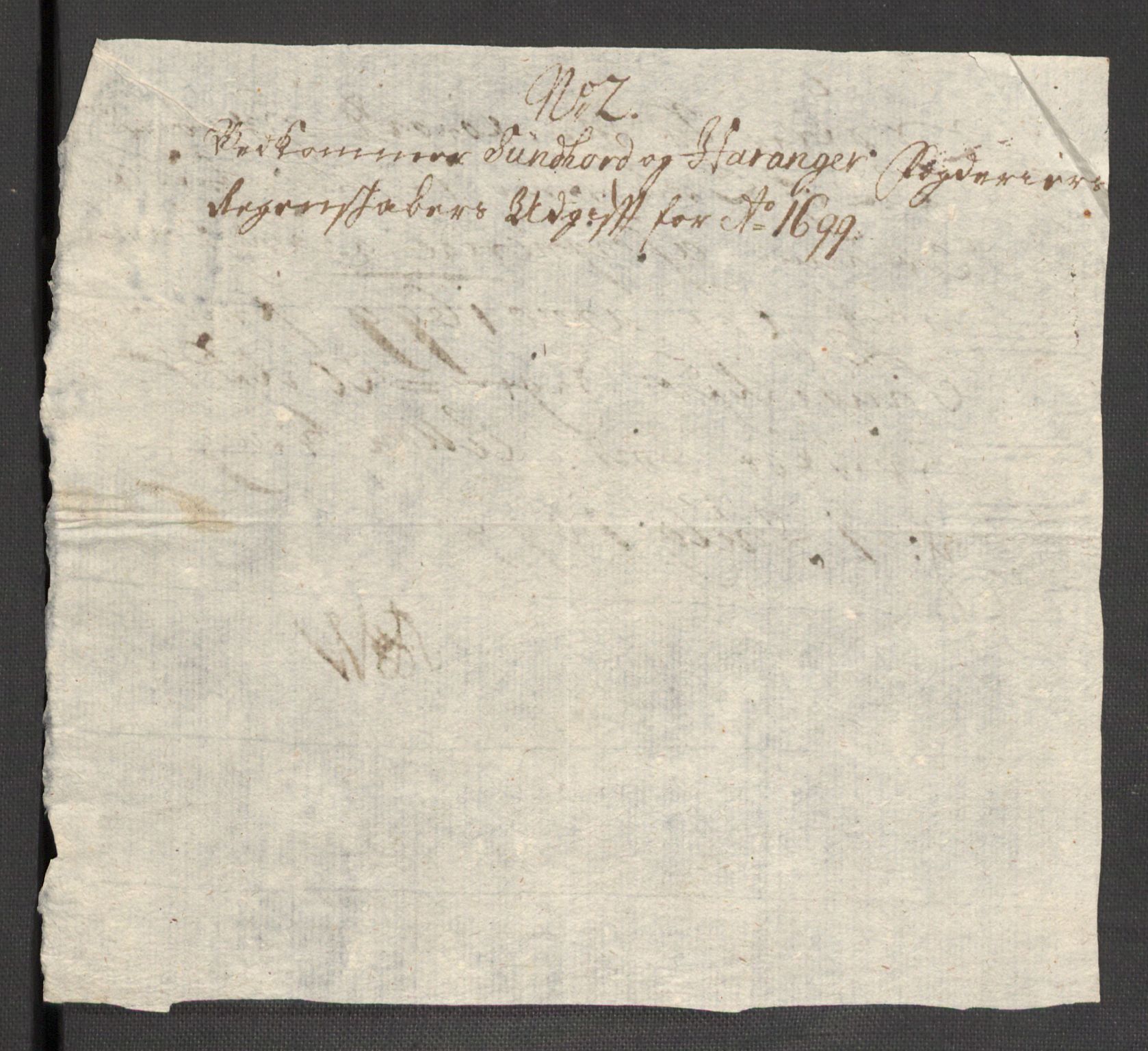 Rentekammeret inntil 1814, Reviderte regnskaper, Fogderegnskap, AV/RA-EA-4092/R48/L2978: Fogderegnskap Sunnhordland og Hardanger, 1699, p. 373