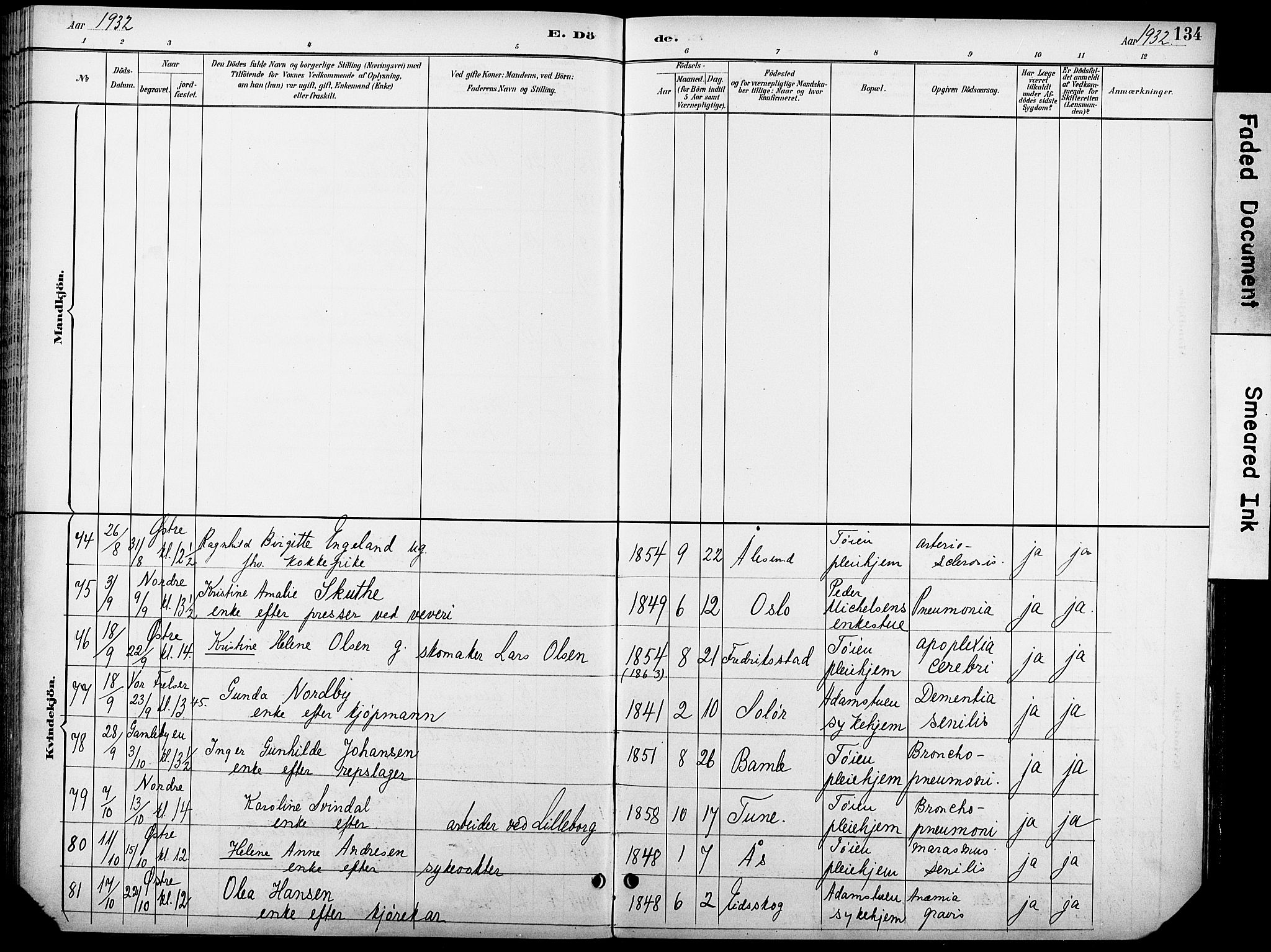 Krohgstøtten sykehusprest Kirkebøker, AV/SAO-A-10854/F/Fa/L0003: Parish register (official) no. 3, 1890-1935, p. 134