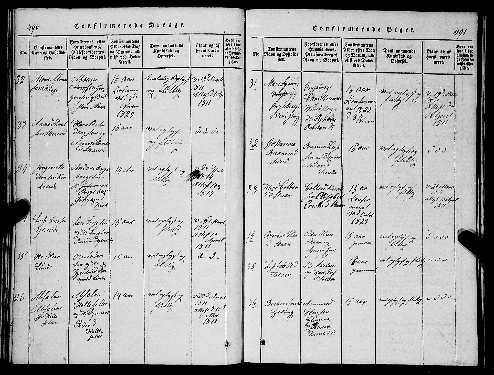 Stryn Sokneprestembete, SAB/A-82501: Parish register (copy) no. C 1, 1801-1845, p. 490-491