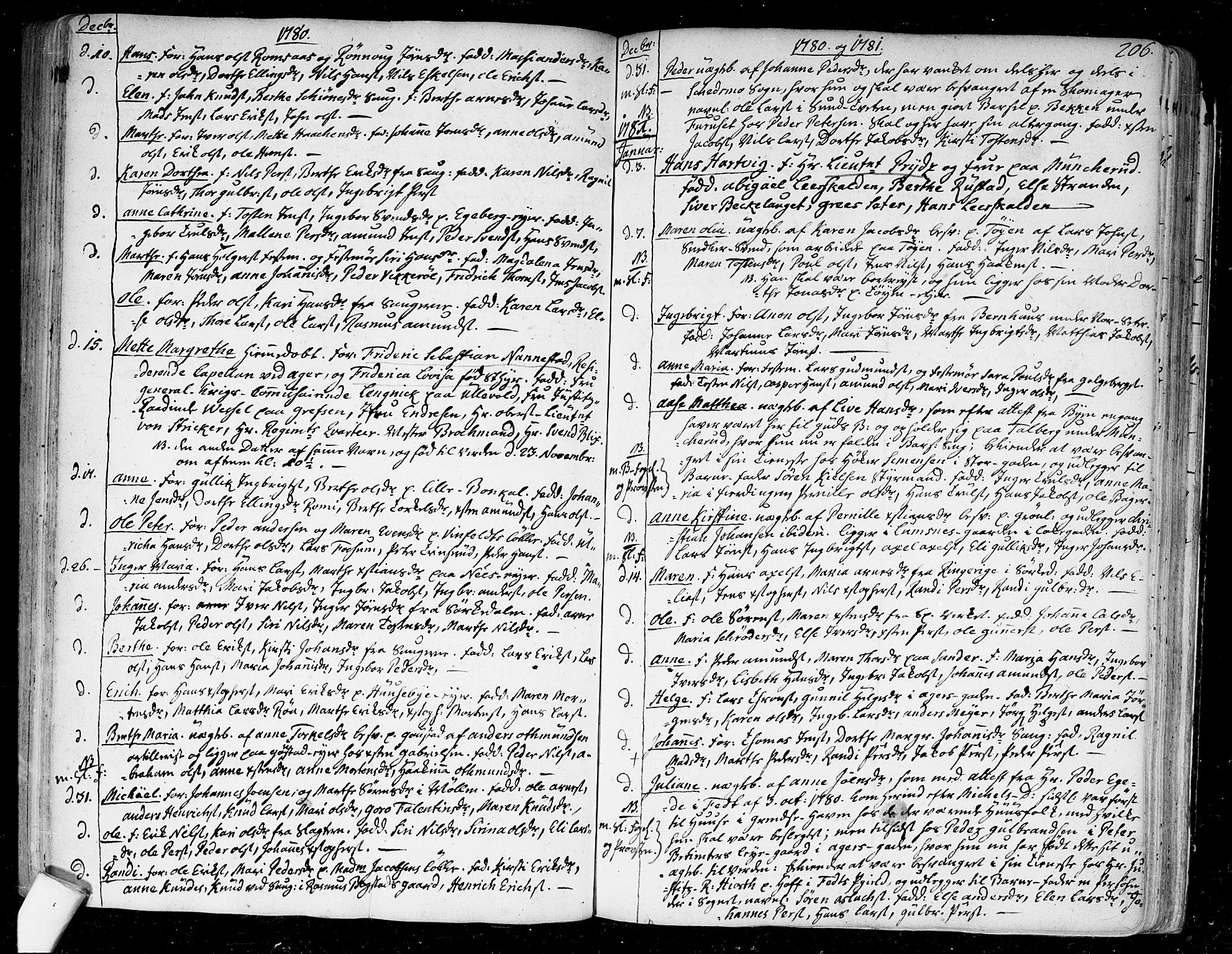 Aker prestekontor kirkebøker, SAO/A-10861/F/L0009: Parish register (official) no. 9, 1765-1785, p. 206