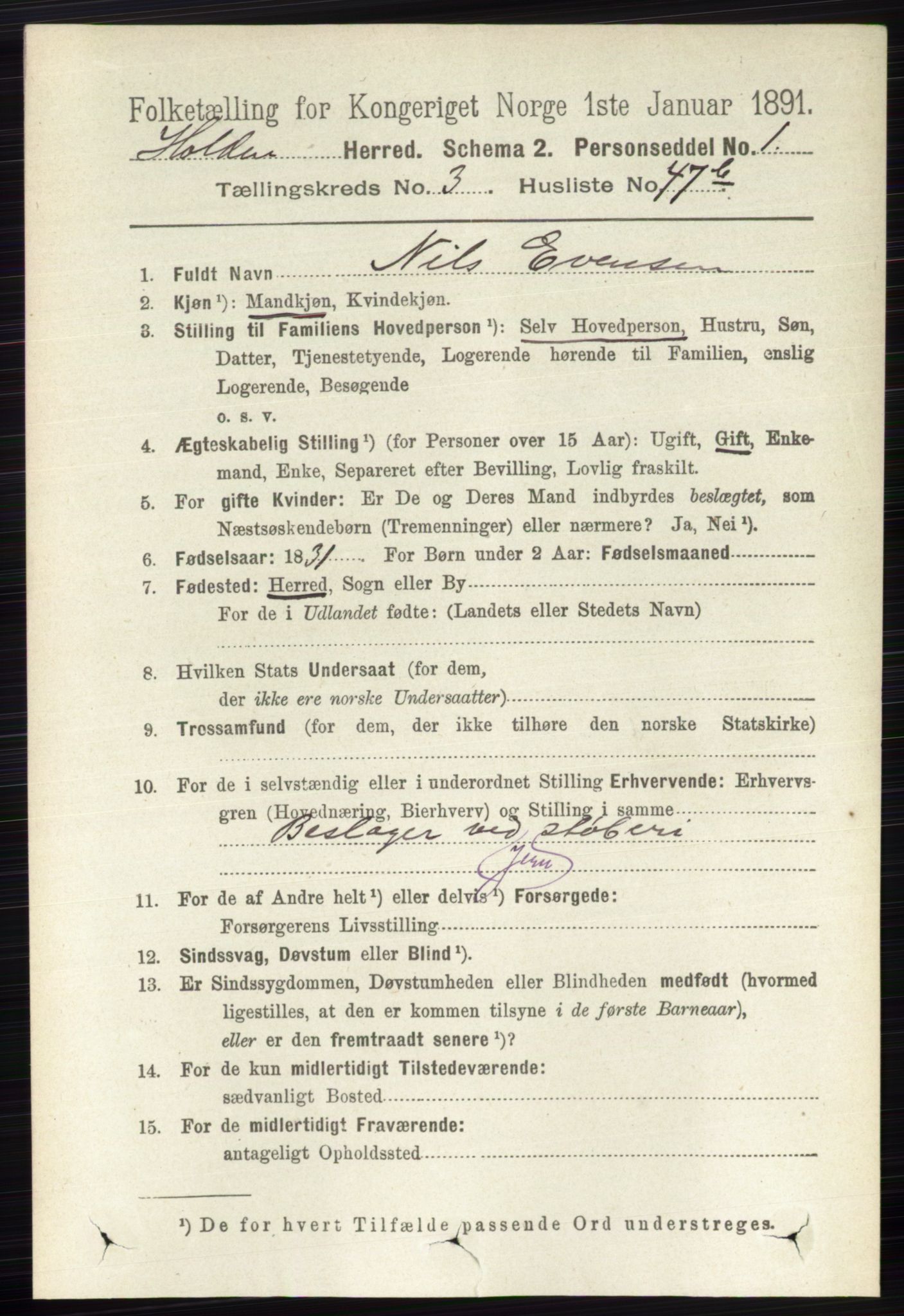 RA, 1891 census for 0819 Holla, 1891, p. 1846