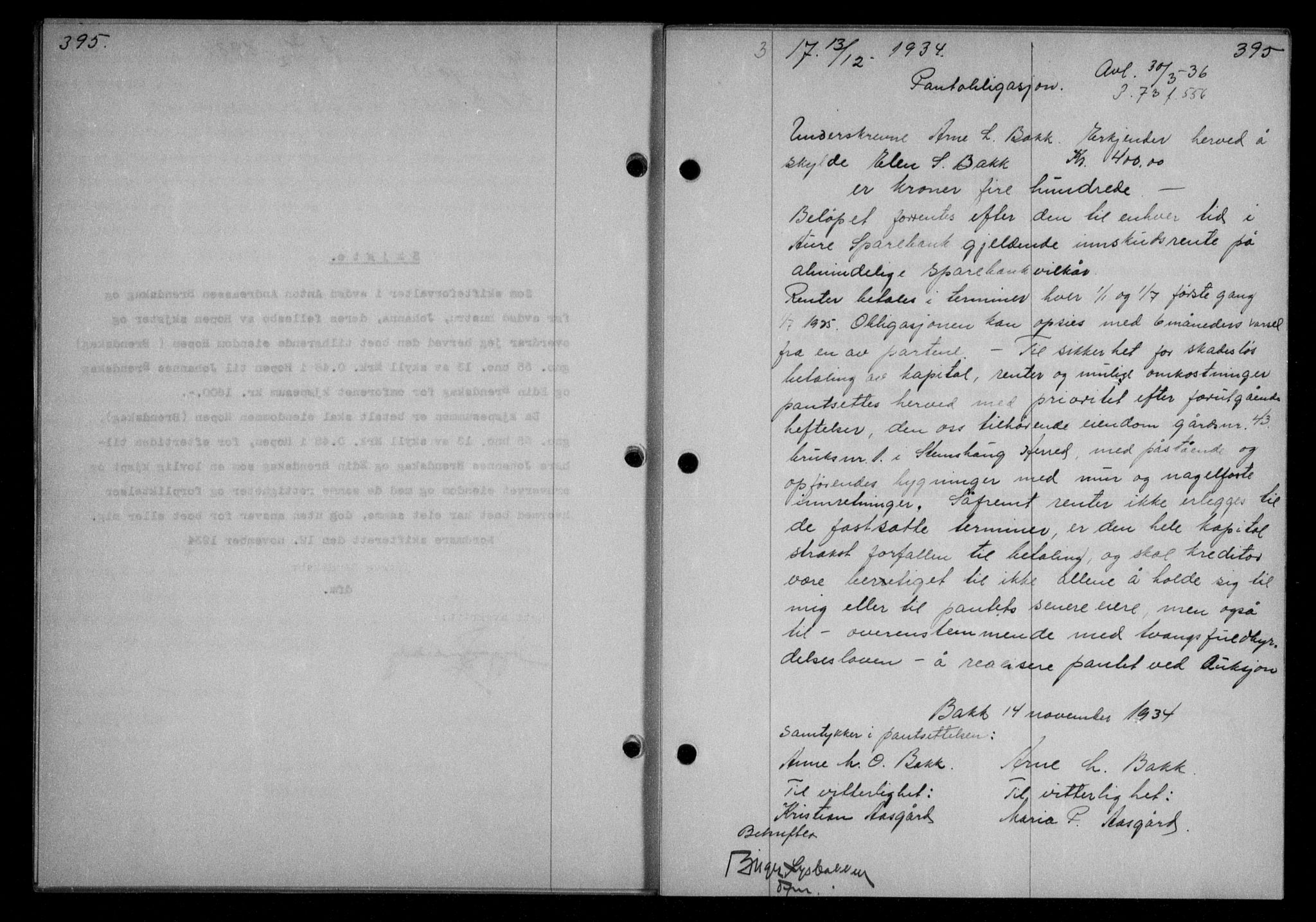 Nordmøre sorenskriveri, AV/SAT-A-4132/1/2/2Ca/L0082: Mortgage book no. 72, 1934-1934, Deed date: 03.12.1934