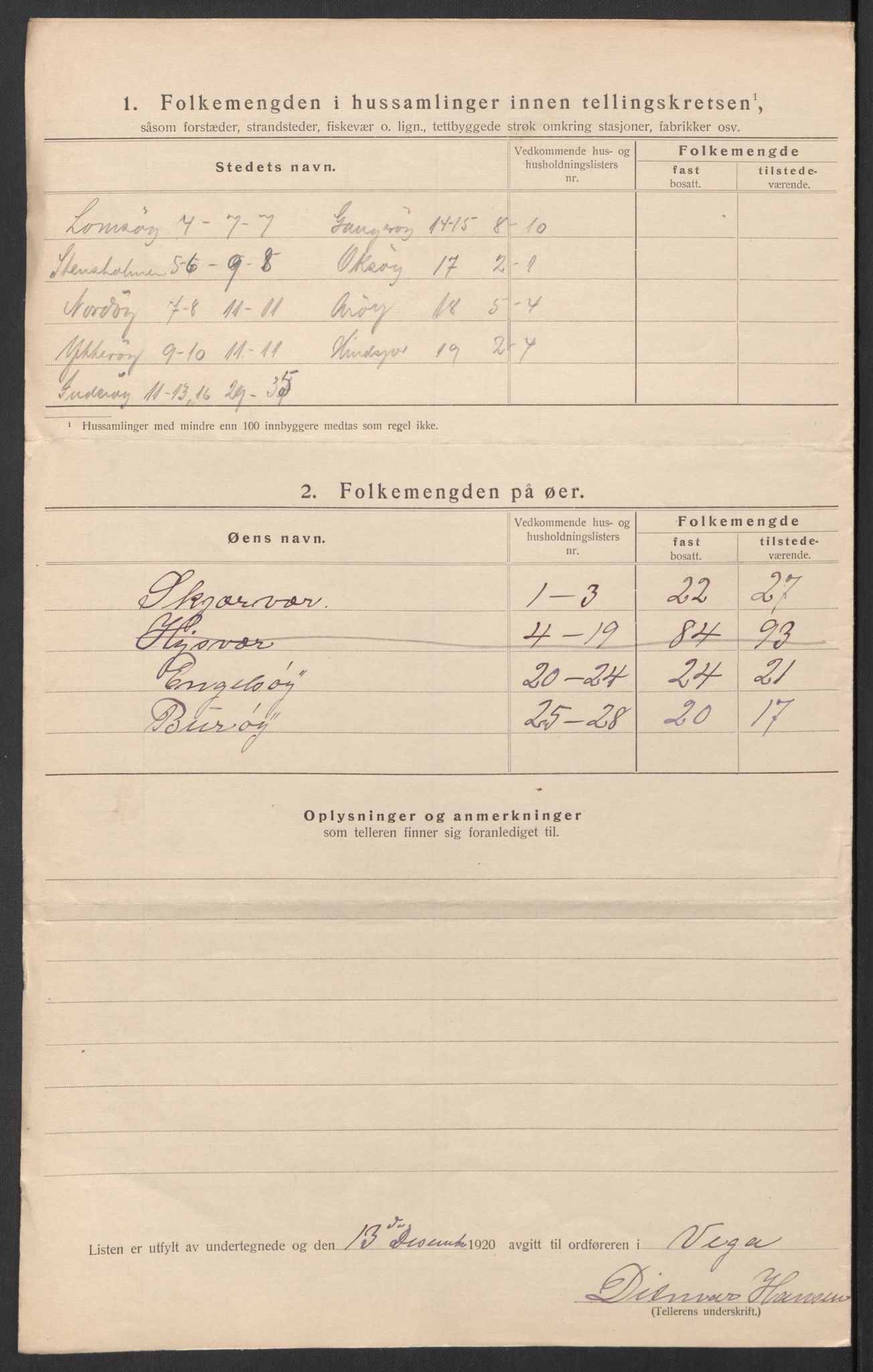 SAT, 1920 census for Vega, 1920, p. 38