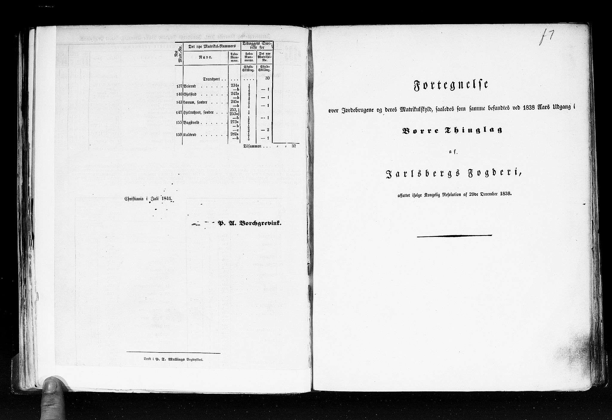 Rygh, AV/RA-PA-0034/F/Fb/L0006: Matrikkelen for 1838 - Jarlsberg og Larviks amt (Vestfold fylke), 1838