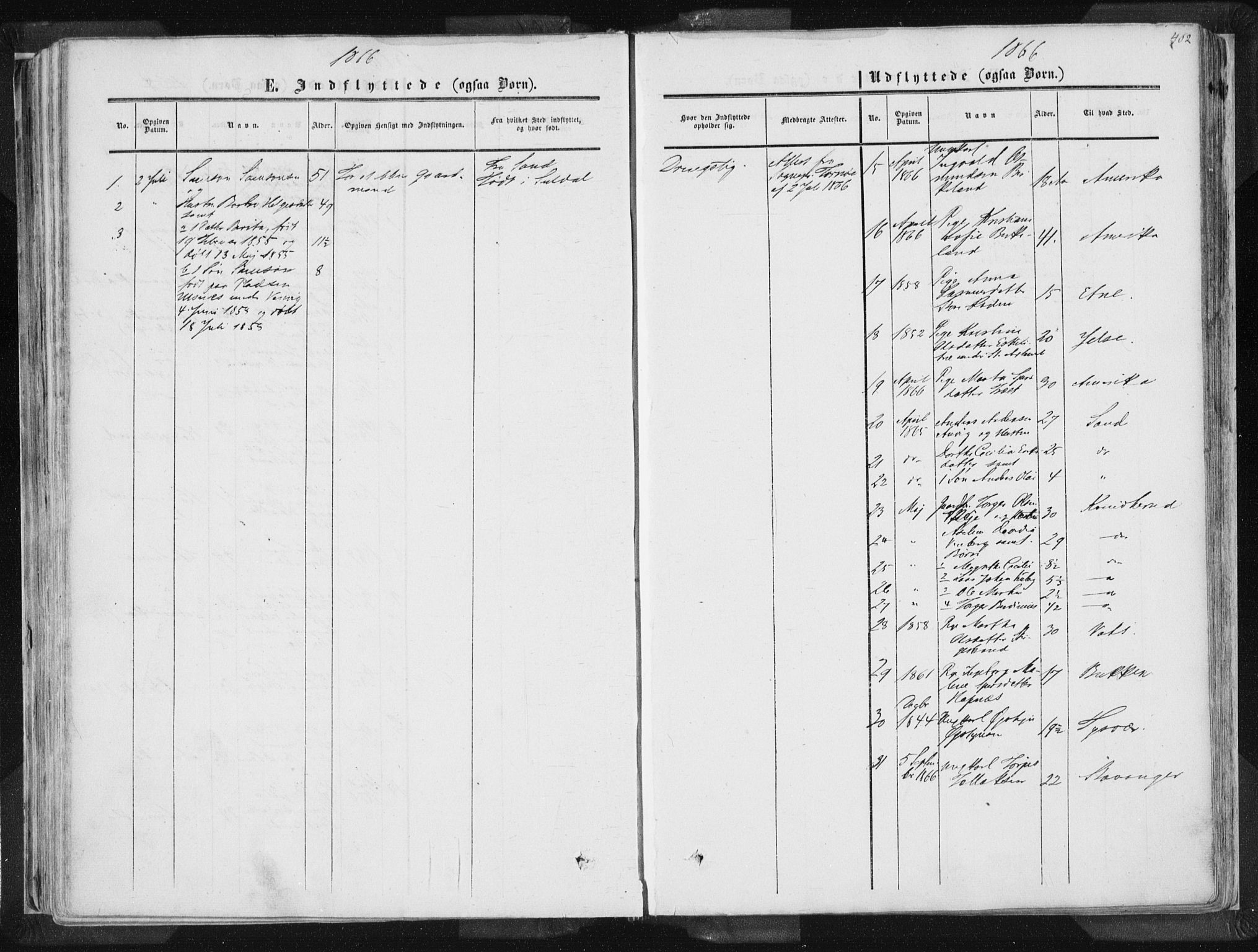 Vikedal sokneprestkontor, AV/SAST-A-101840/01/IV: Parish register (official) no. A 6.2, 1851-1867, p. 402