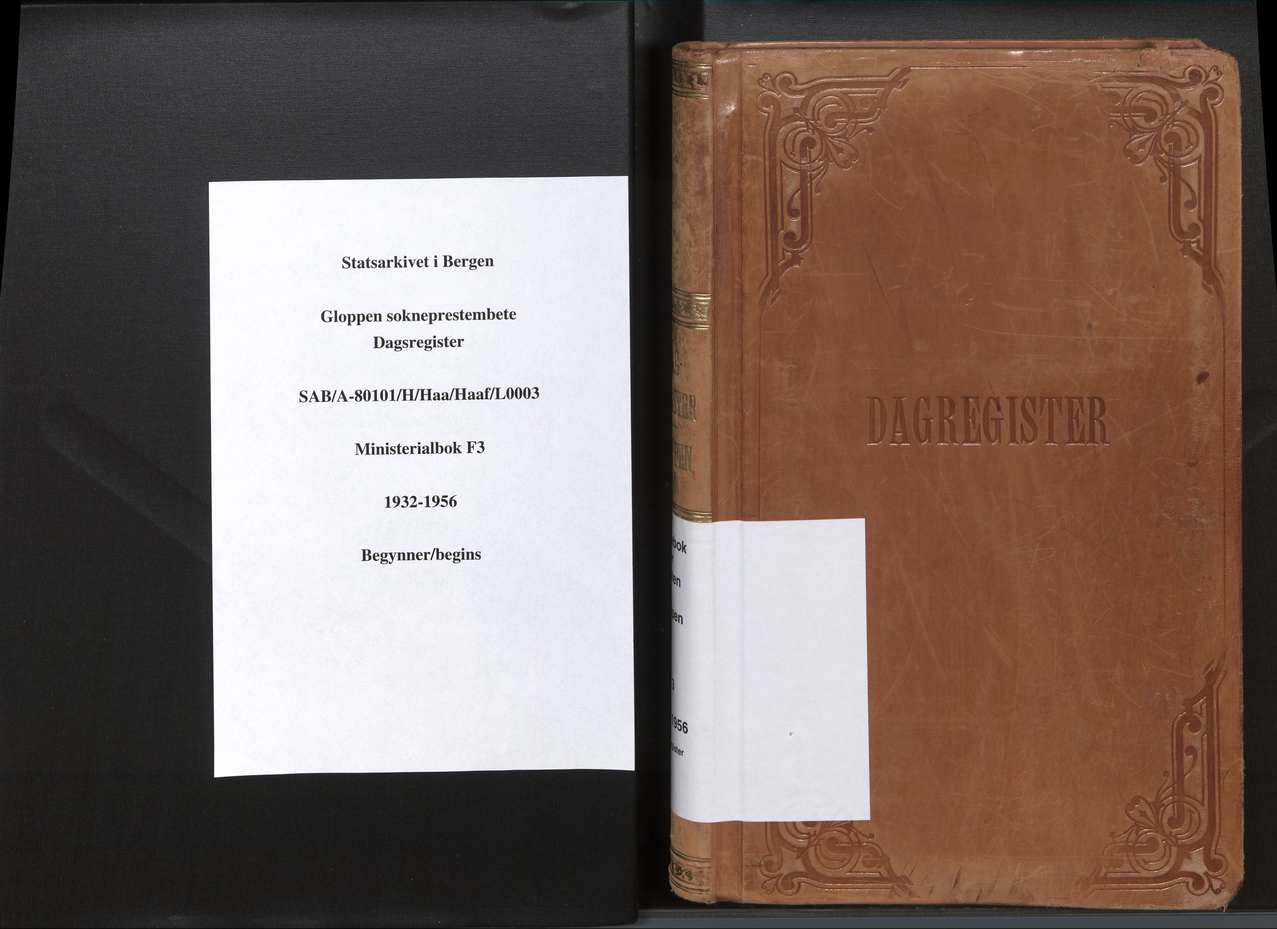 Gloppen sokneprestembete, SAB/A-80101/H/Haa/Haaf/L0003: Diary records no. F 3, 1932-1956