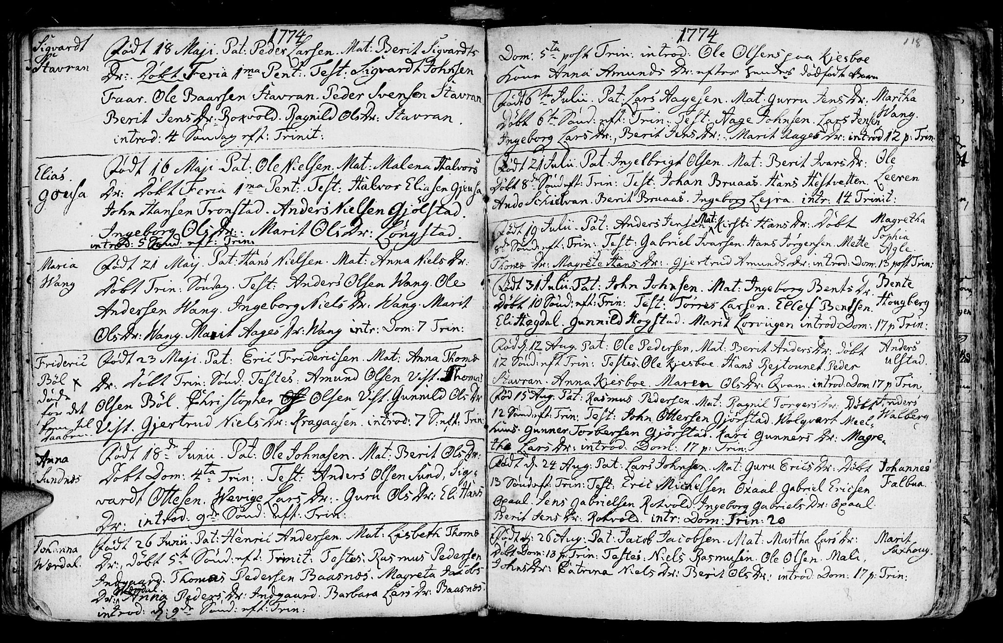 Ministerialprotokoller, klokkerbøker og fødselsregistre - Nord-Trøndelag, SAT/A-1458/730/L0273: Parish register (official) no. 730A02, 1762-1802, p. 118
