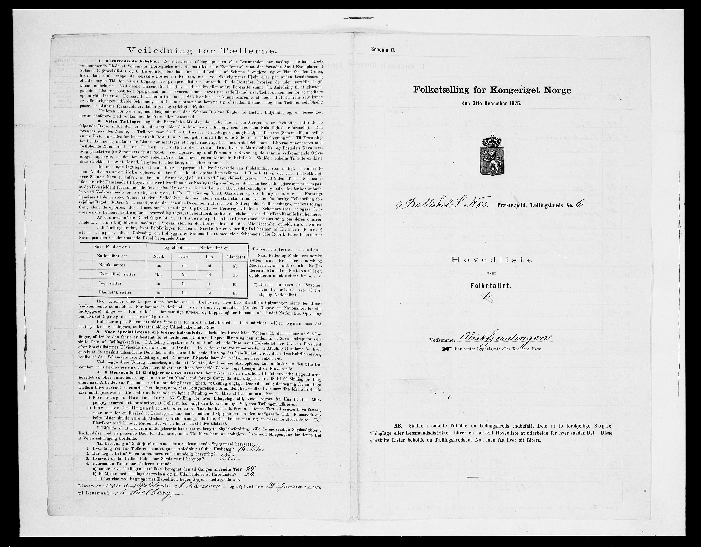 SAH, 1875 census for 0411P Nes, 1875, p. 39
