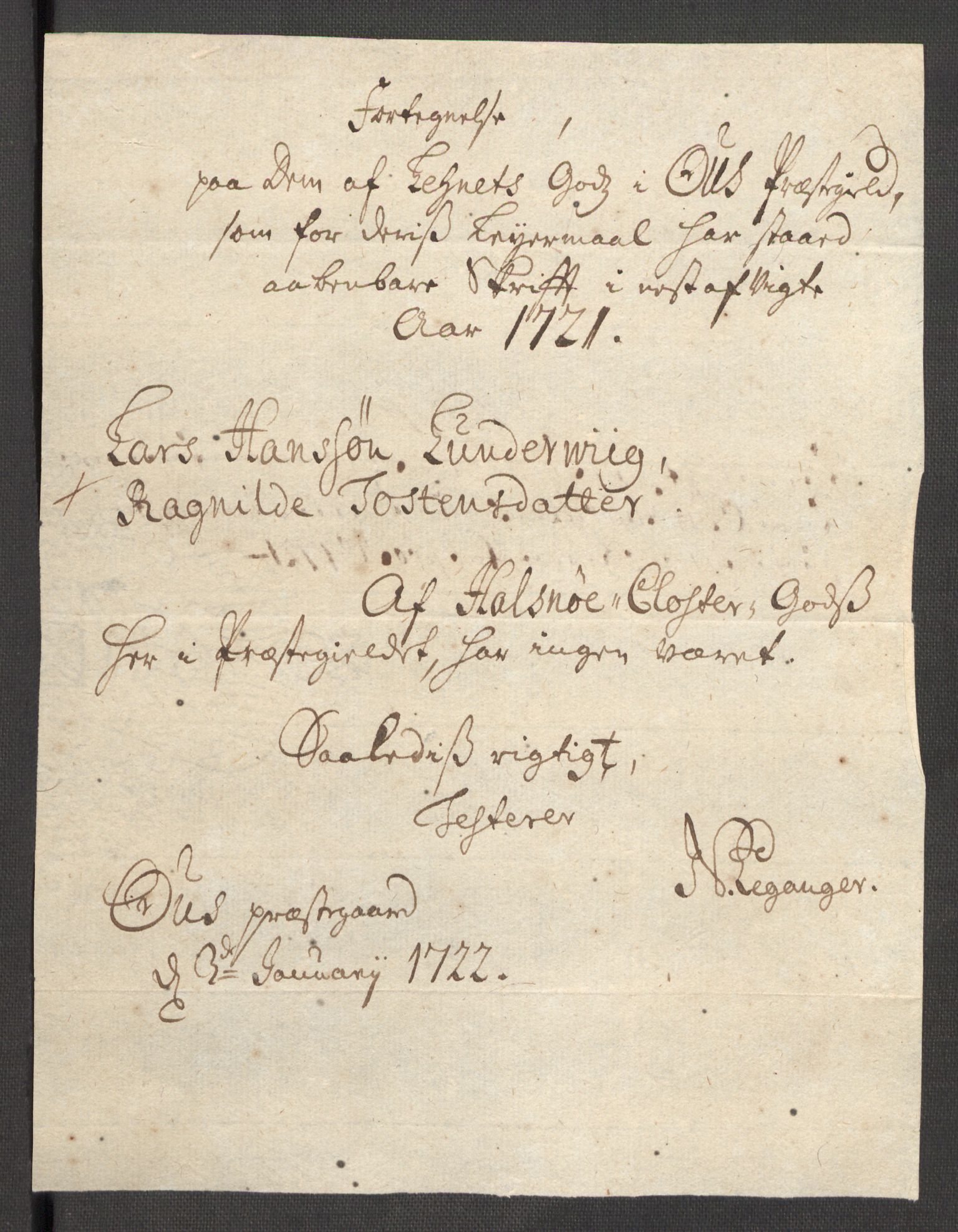 Rentekammeret inntil 1814, Reviderte regnskaper, Fogderegnskap, AV/RA-EA-4092/R48/L3000: Fogderegnskap Sunnhordland og Hardanger, 1721, p. 122